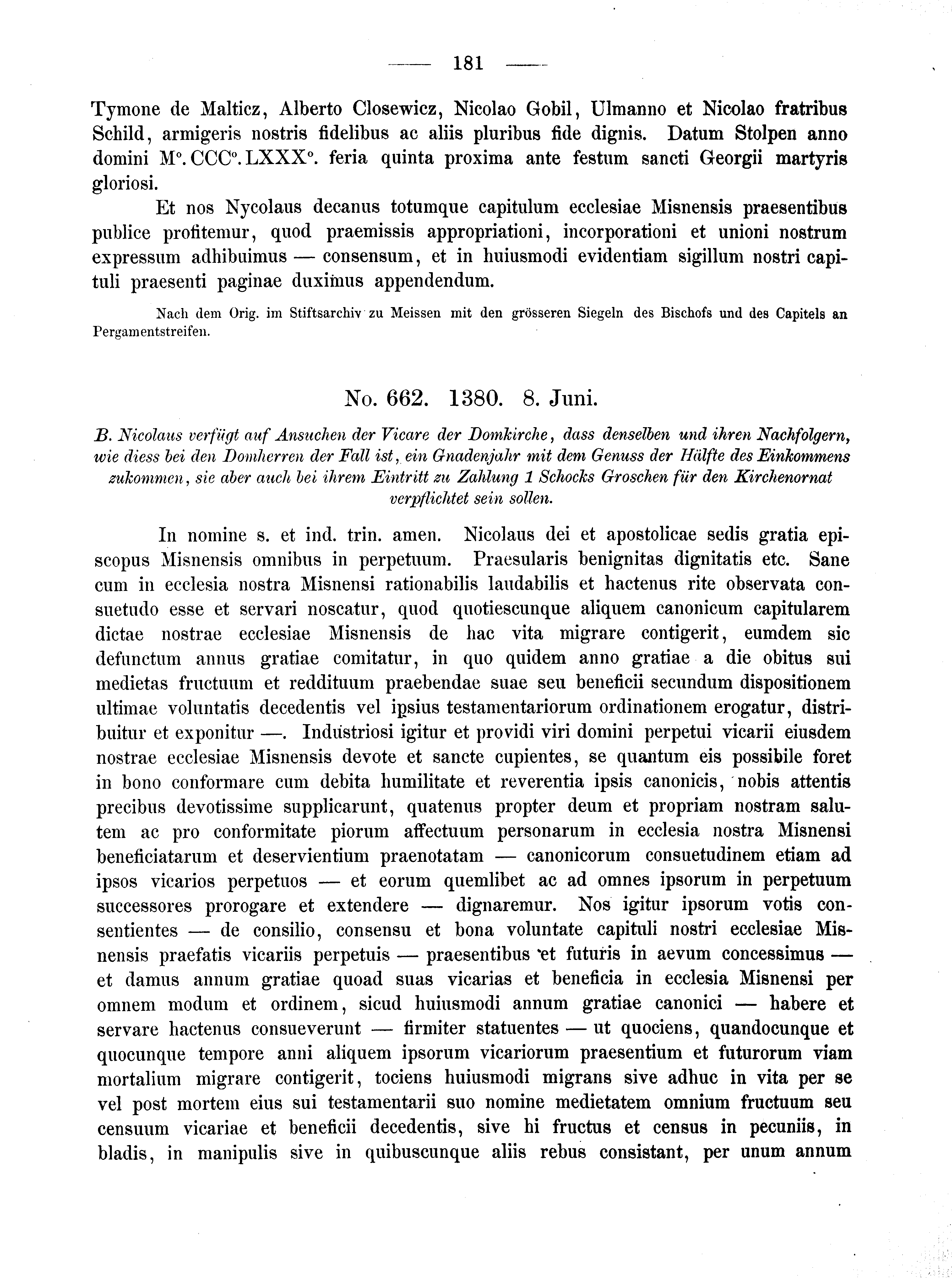 Historische Urkunde Seite 181 aus Band cds2_02