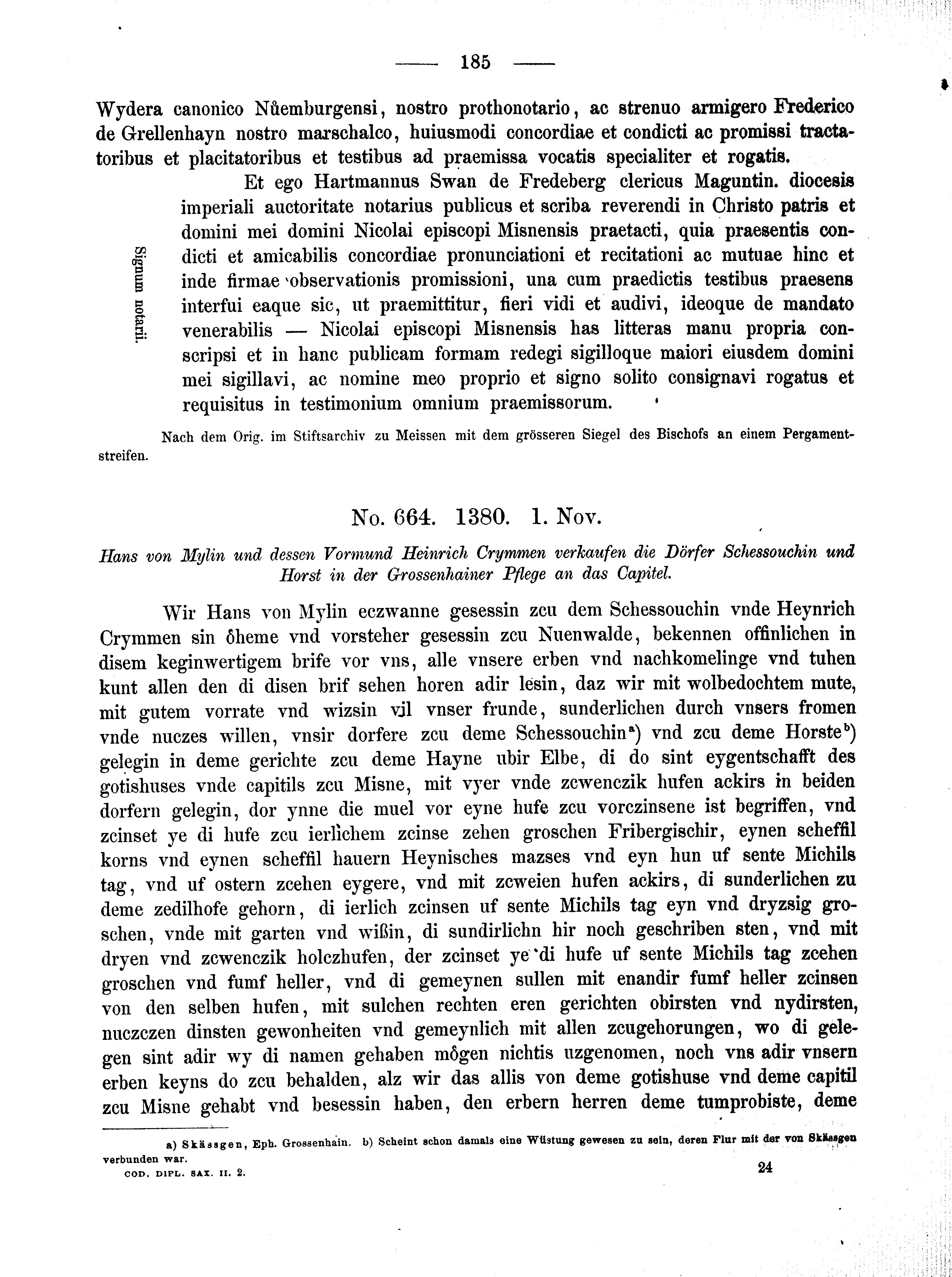 Historische Urkunde Seite 185 aus Band cds2_02