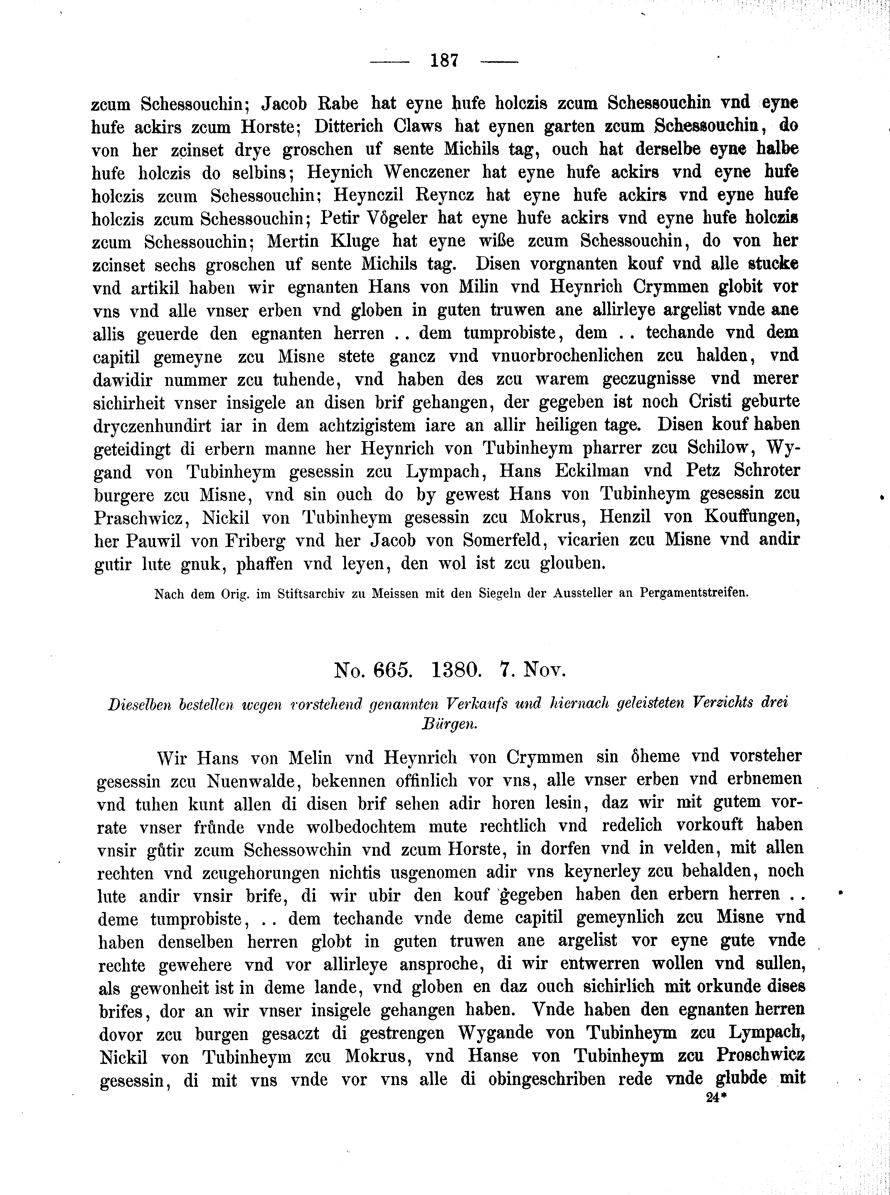 Historische Urkunde Seite 187 aus Band cds2_02