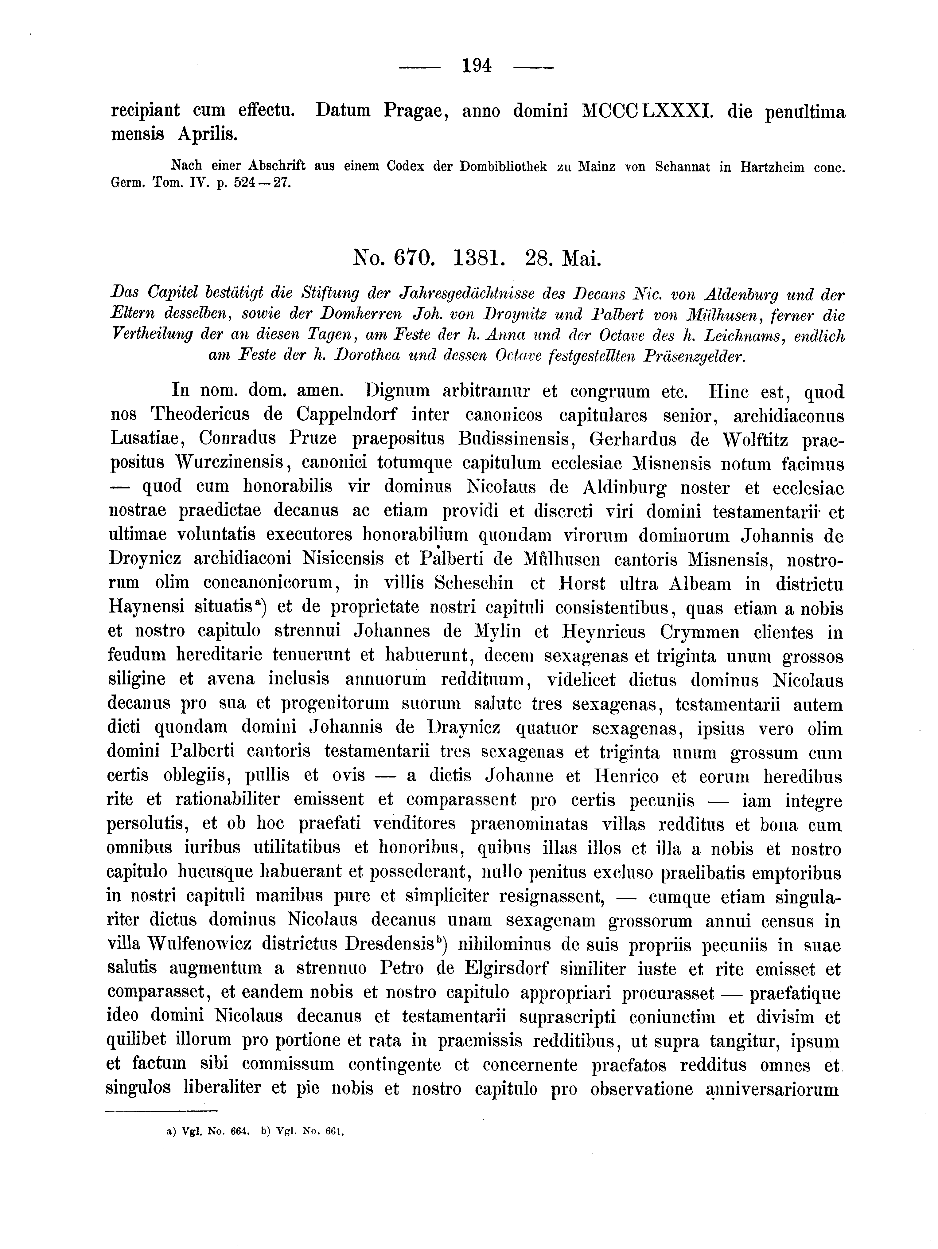 Historische Urkunde Seite 194 aus Band cds2_02