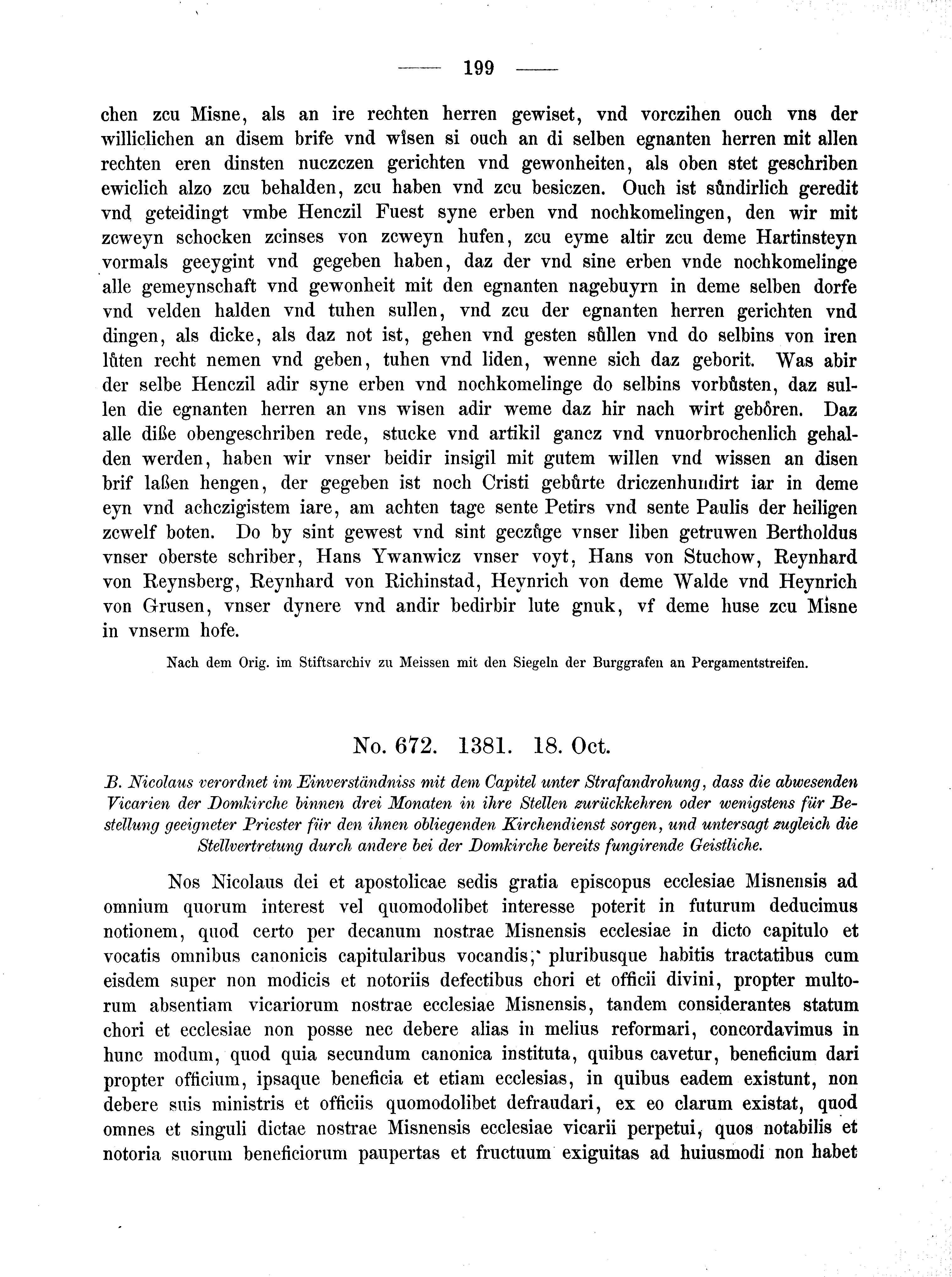 Historische Urkunde Seite 199 aus Band cds2_02