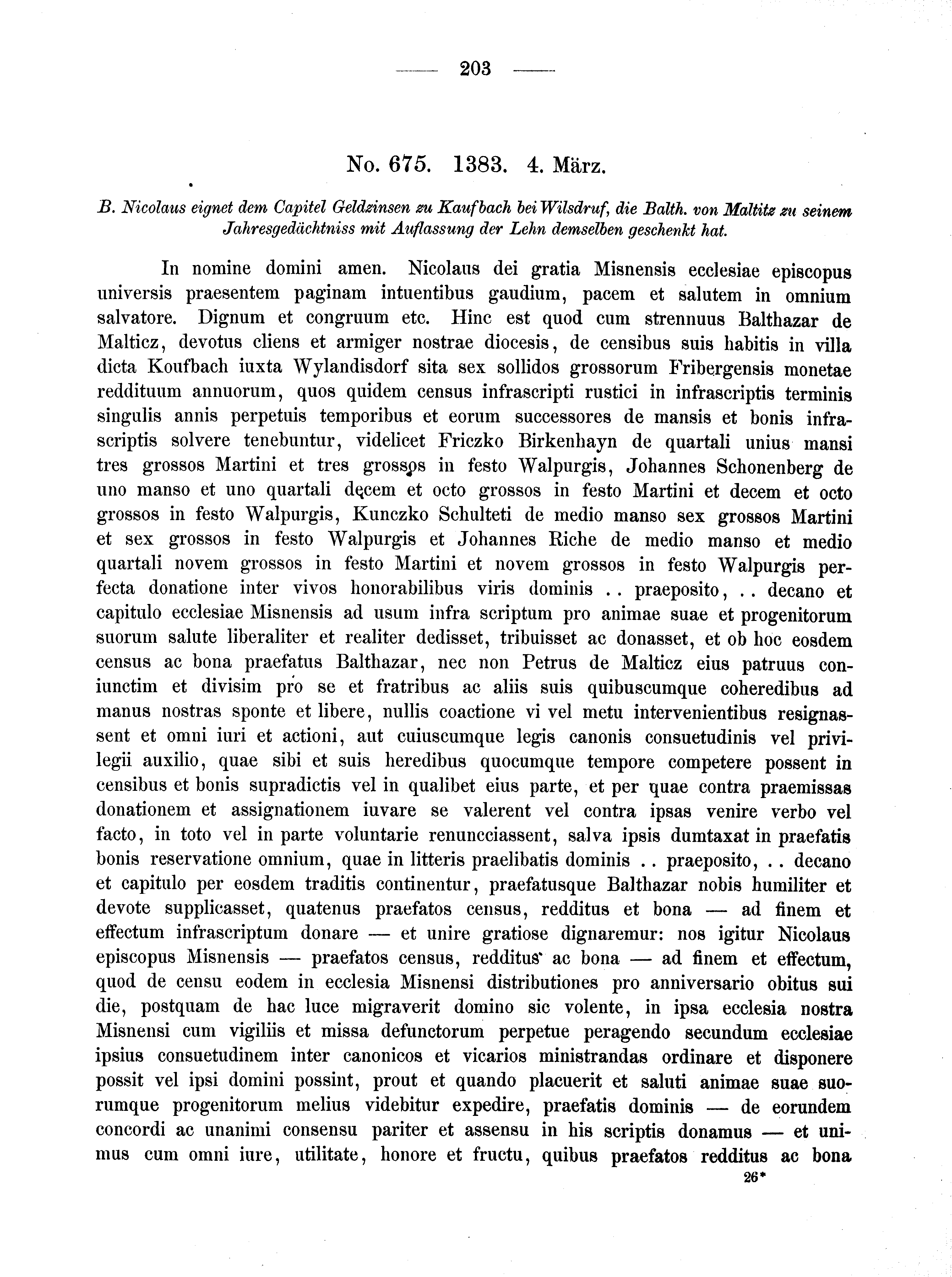 Historische Urkunde Seite 203 aus Band cds2_02