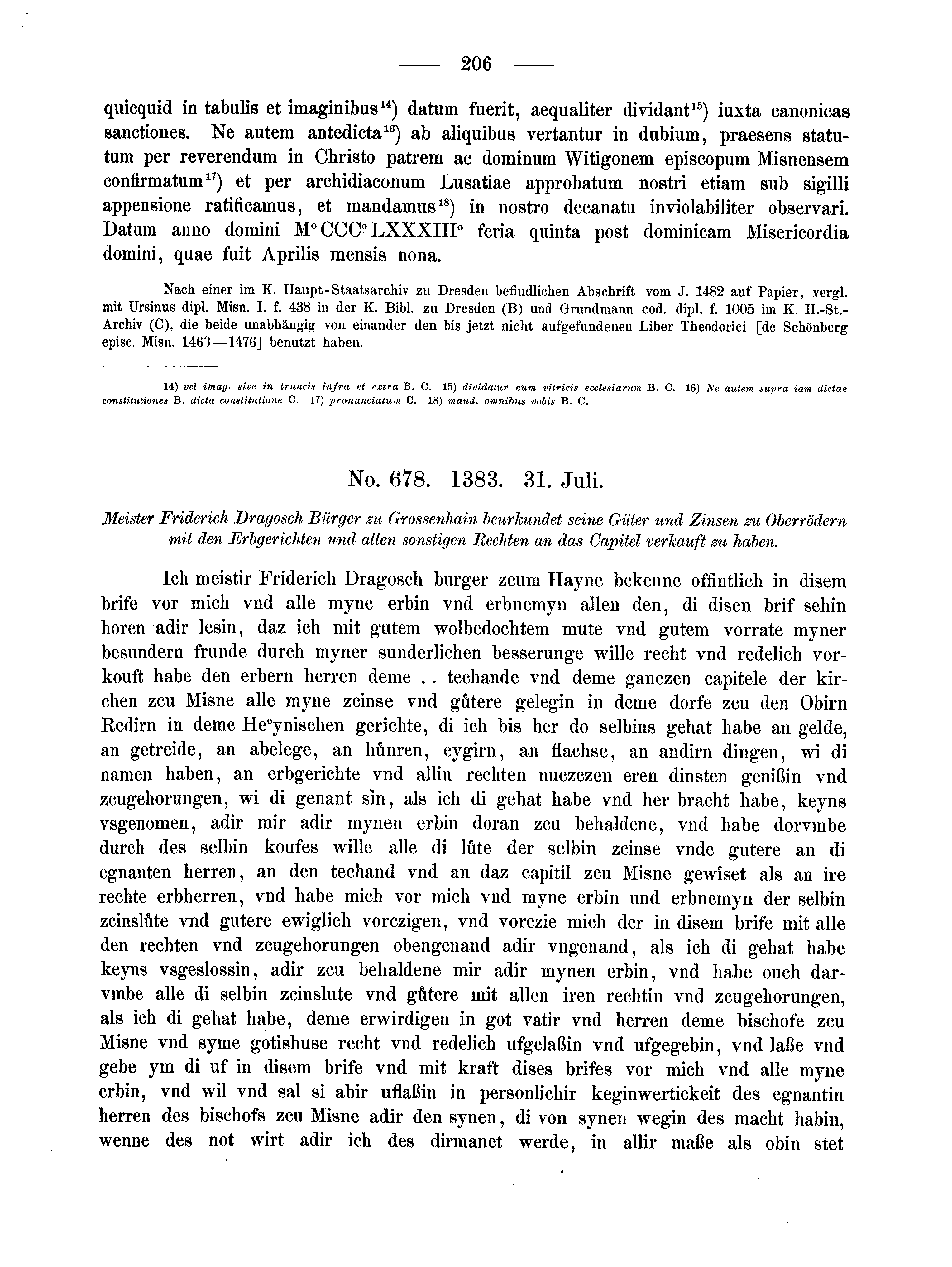 Historische Urkunde Seite 206 aus Band cds2_02