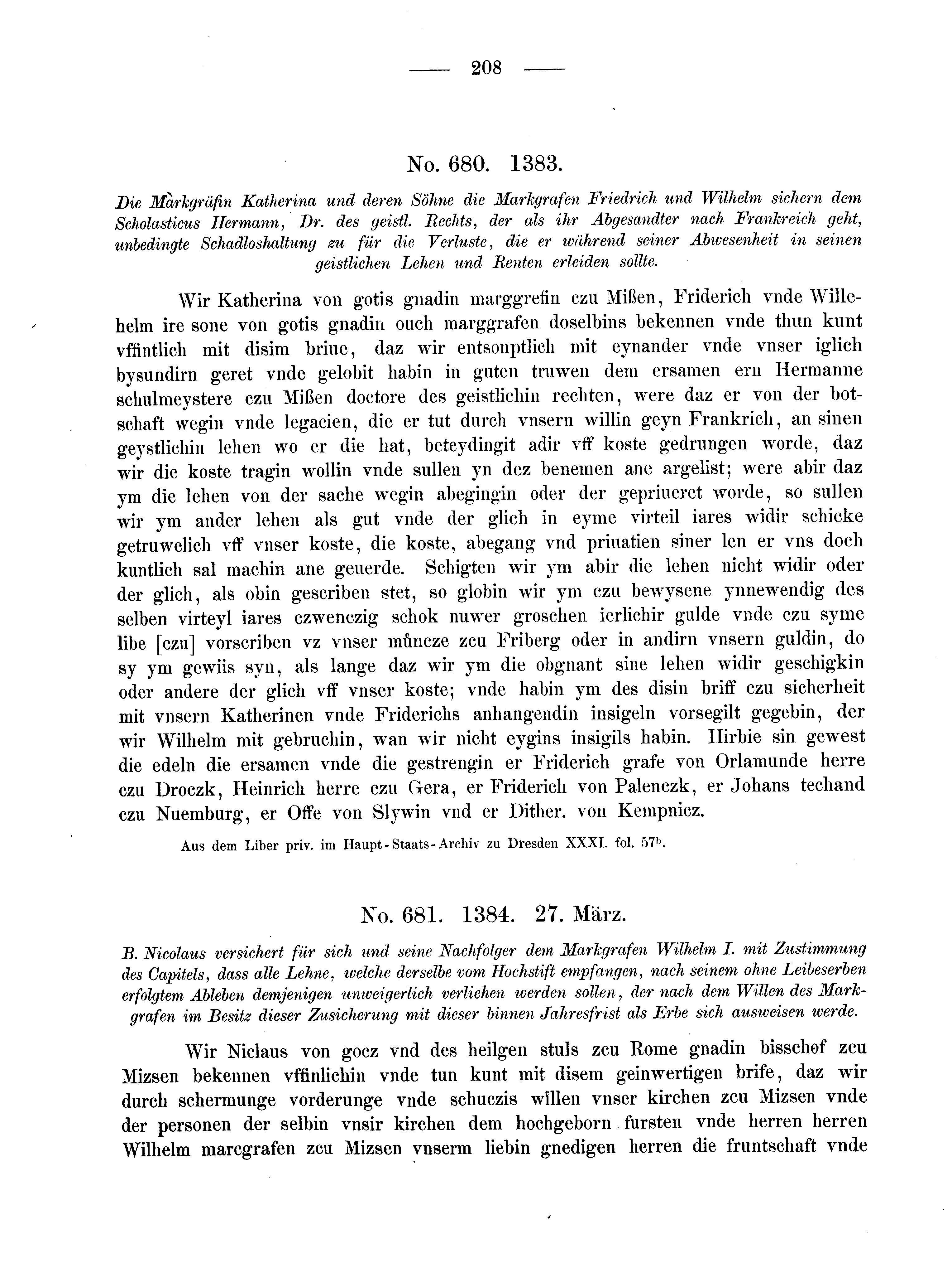 Historische Urkunde Seite 208 aus Band cds2_02
