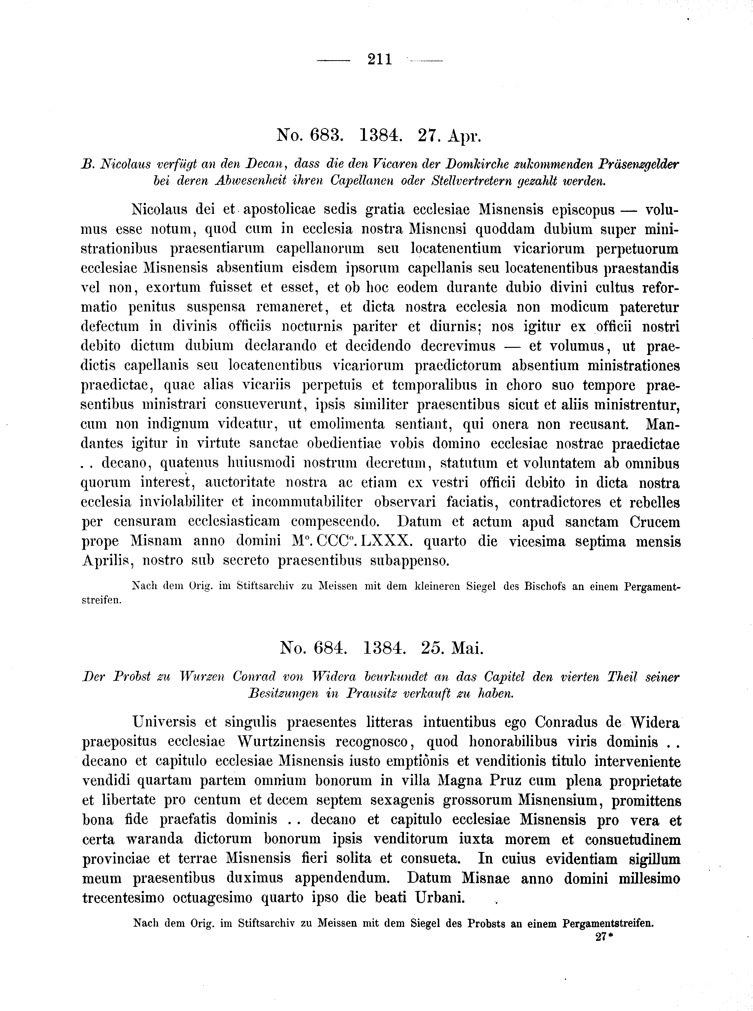 Historische Urkunde Seite 211 aus Band cds2_02