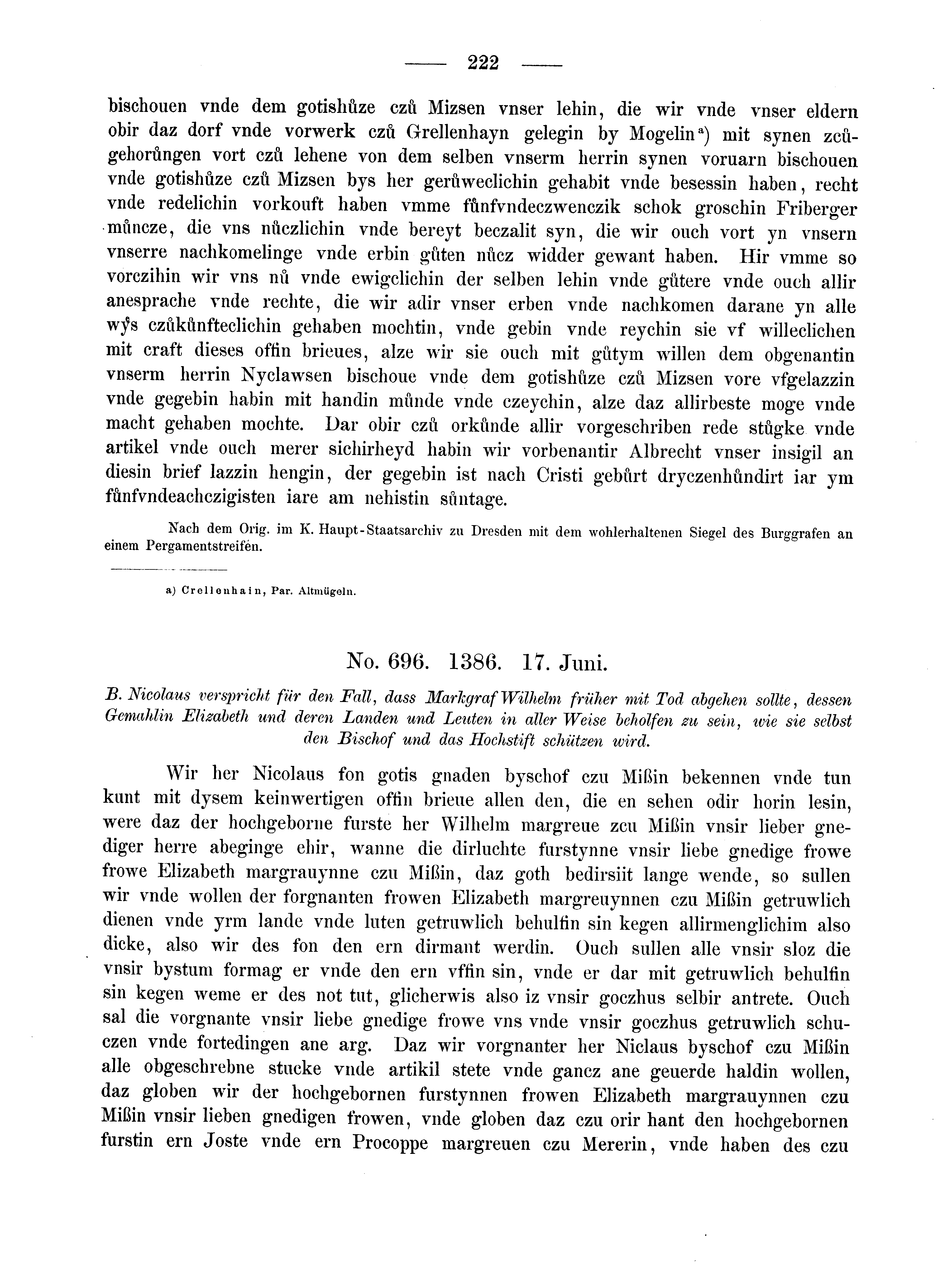 Historische Urkunde Seite 222 aus Band cds2_02