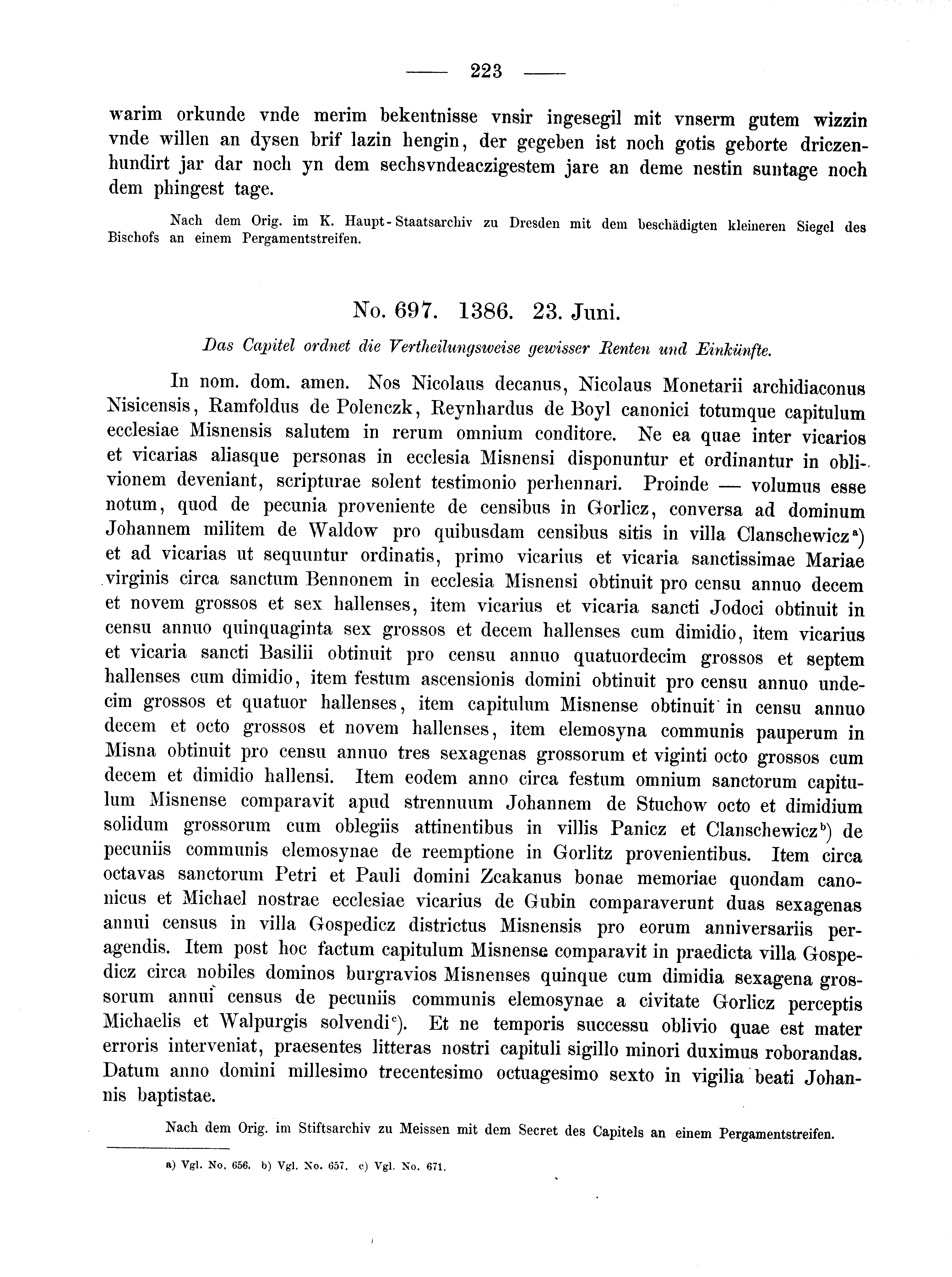 Historische Urkunde Seite 223 aus Band cds2_02