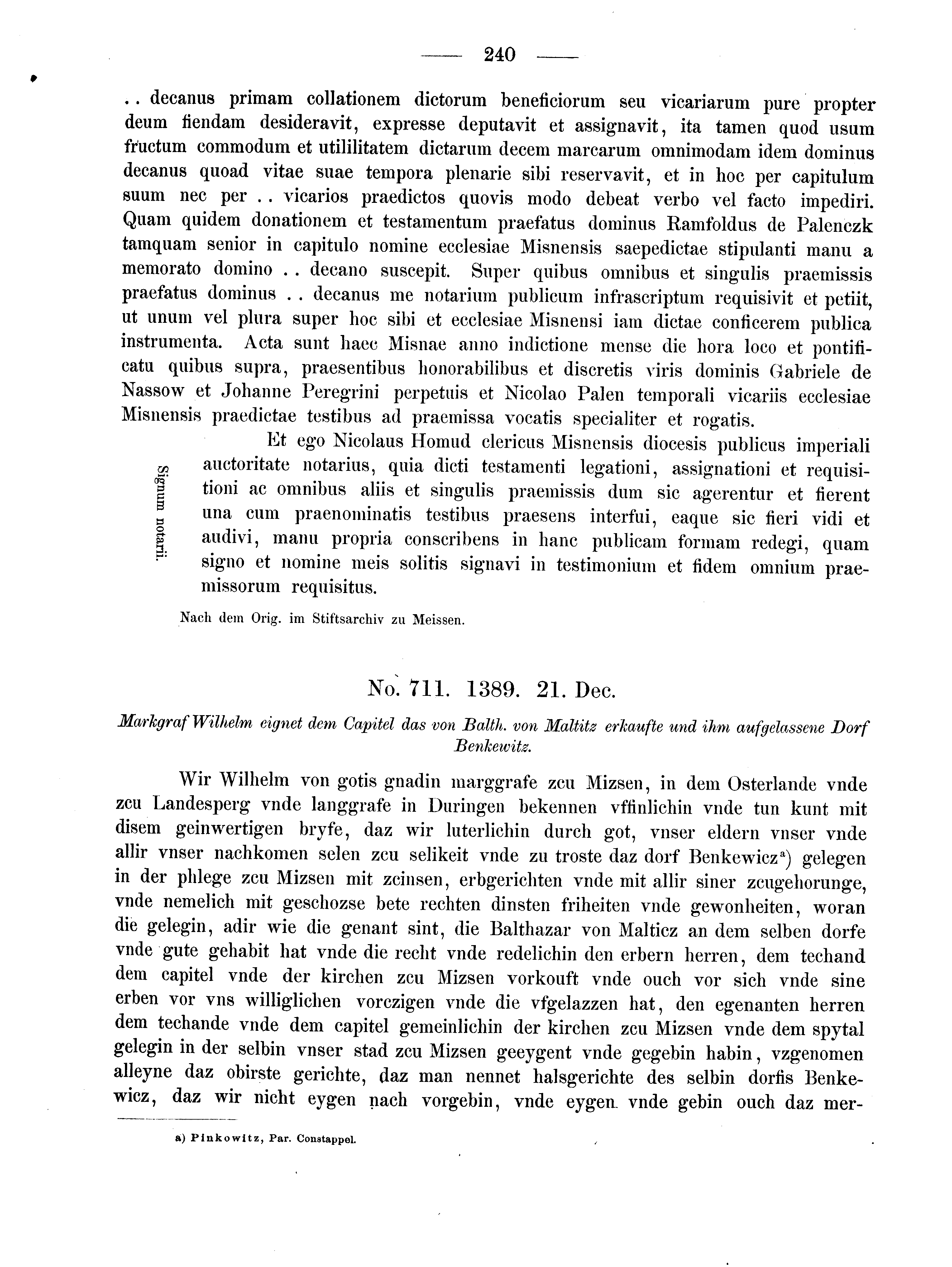 Historische Urkunde Seite 240 aus Band cds2_02