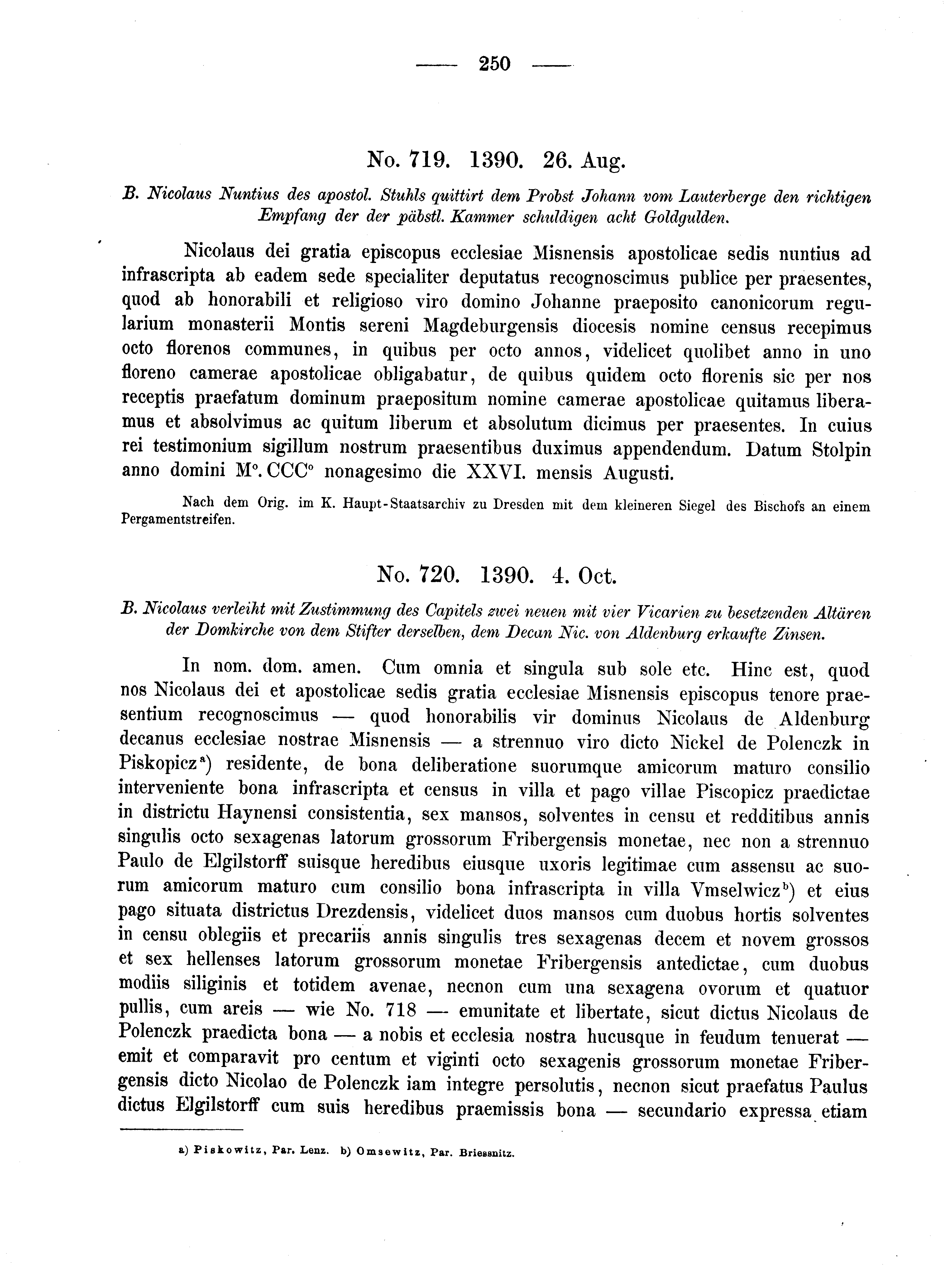 Historische Urkunde Seite 250 aus Band cds2_02