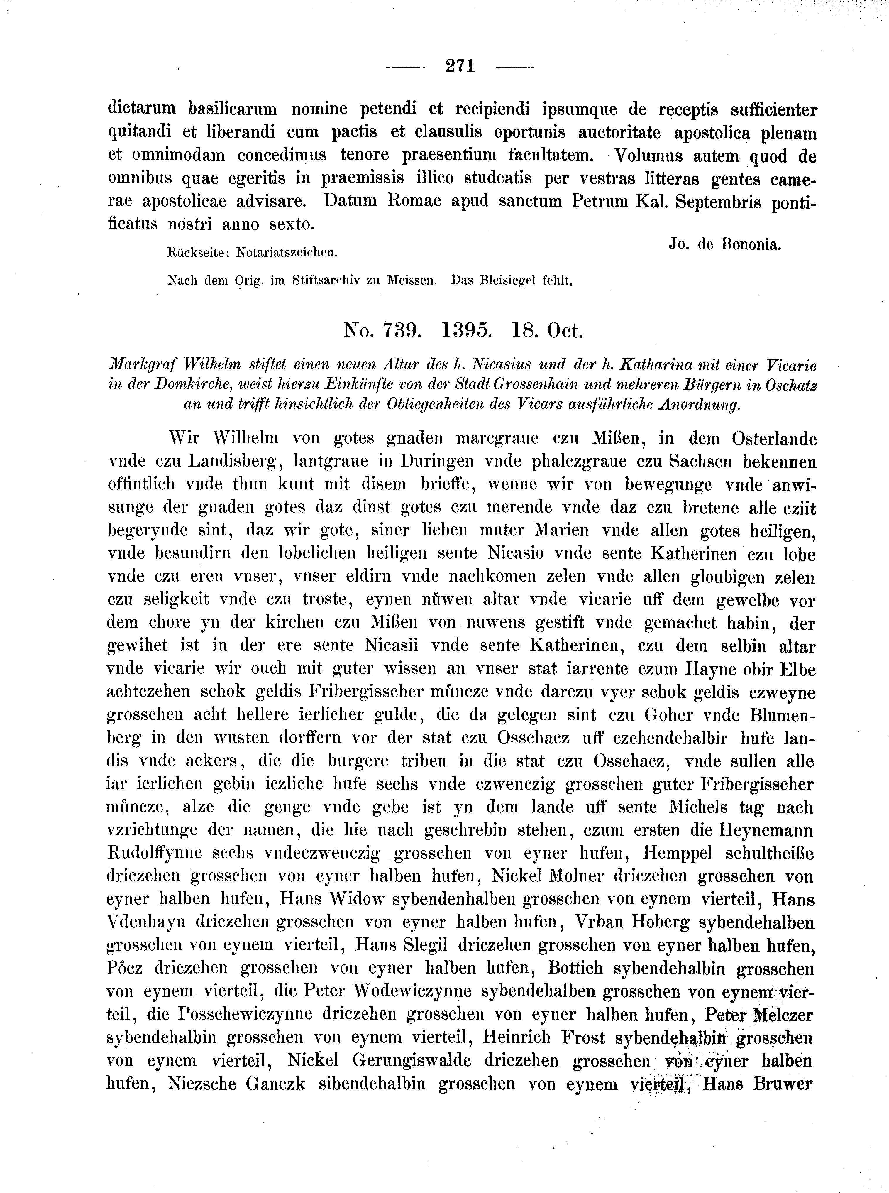 Historische Urkunde Seite 271 aus Band cds2_02