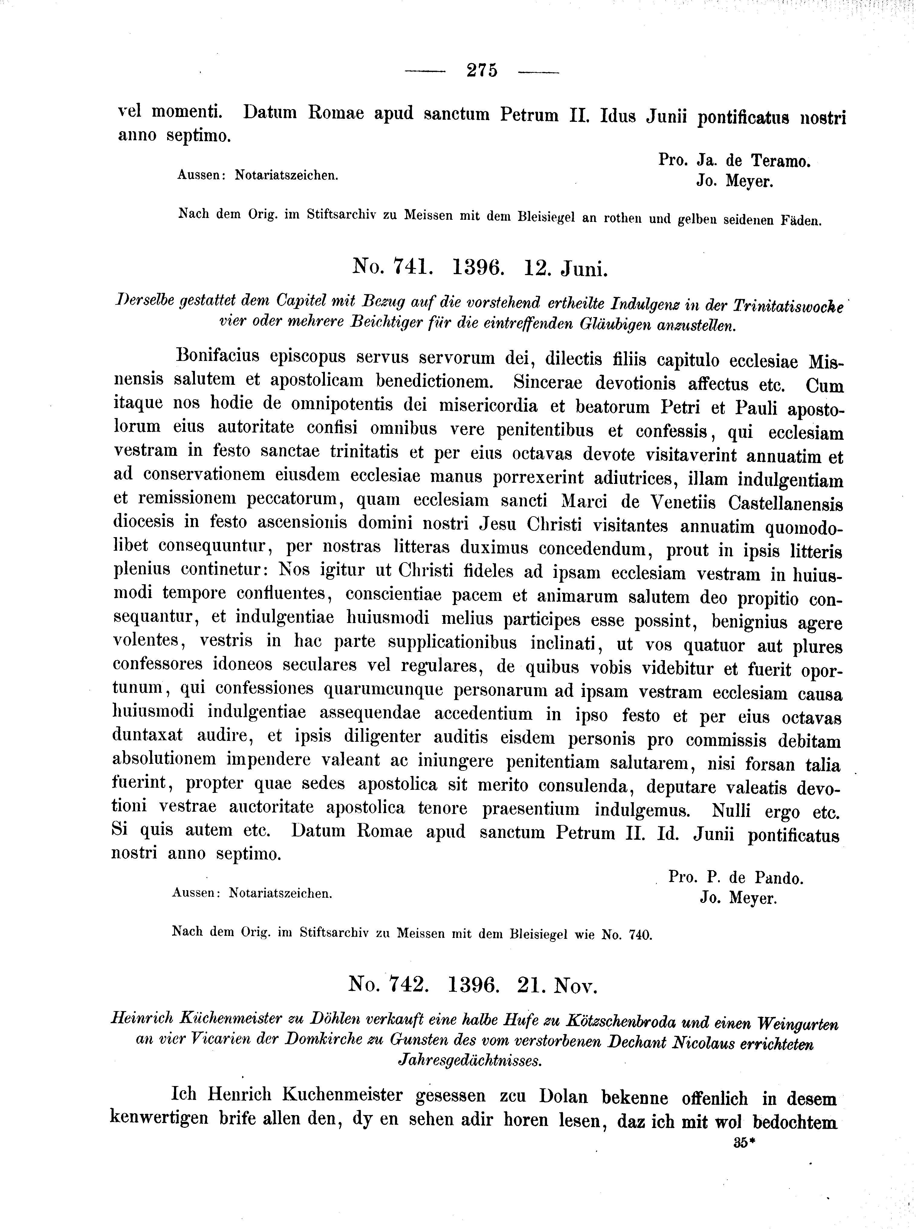 Historische Urkunde Seite 275 aus Band cds2_02