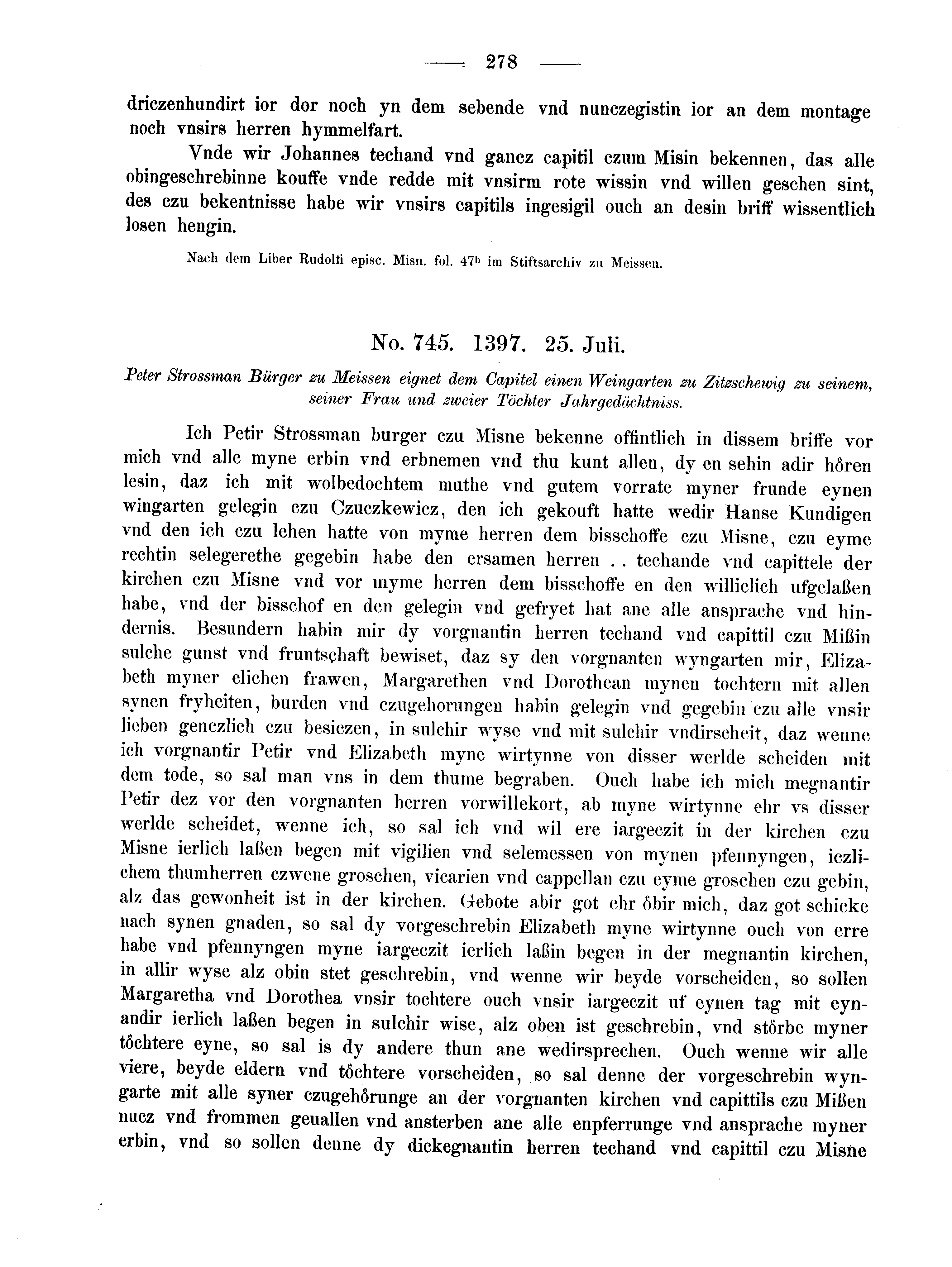 Historische Urkunde Seite 278 aus Band cds2_02