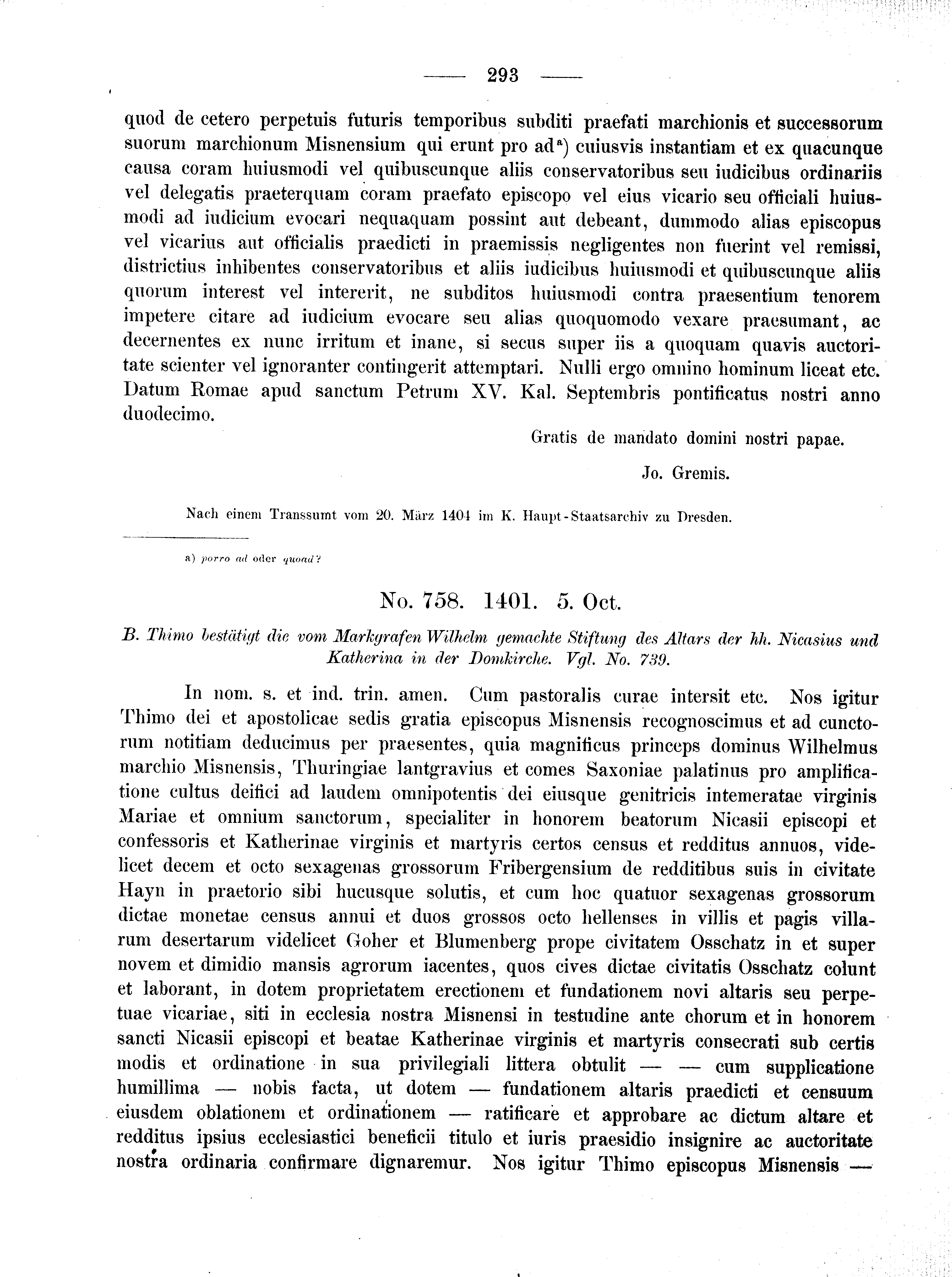 Historische Urkunde Seite 293 aus Band cds2_02