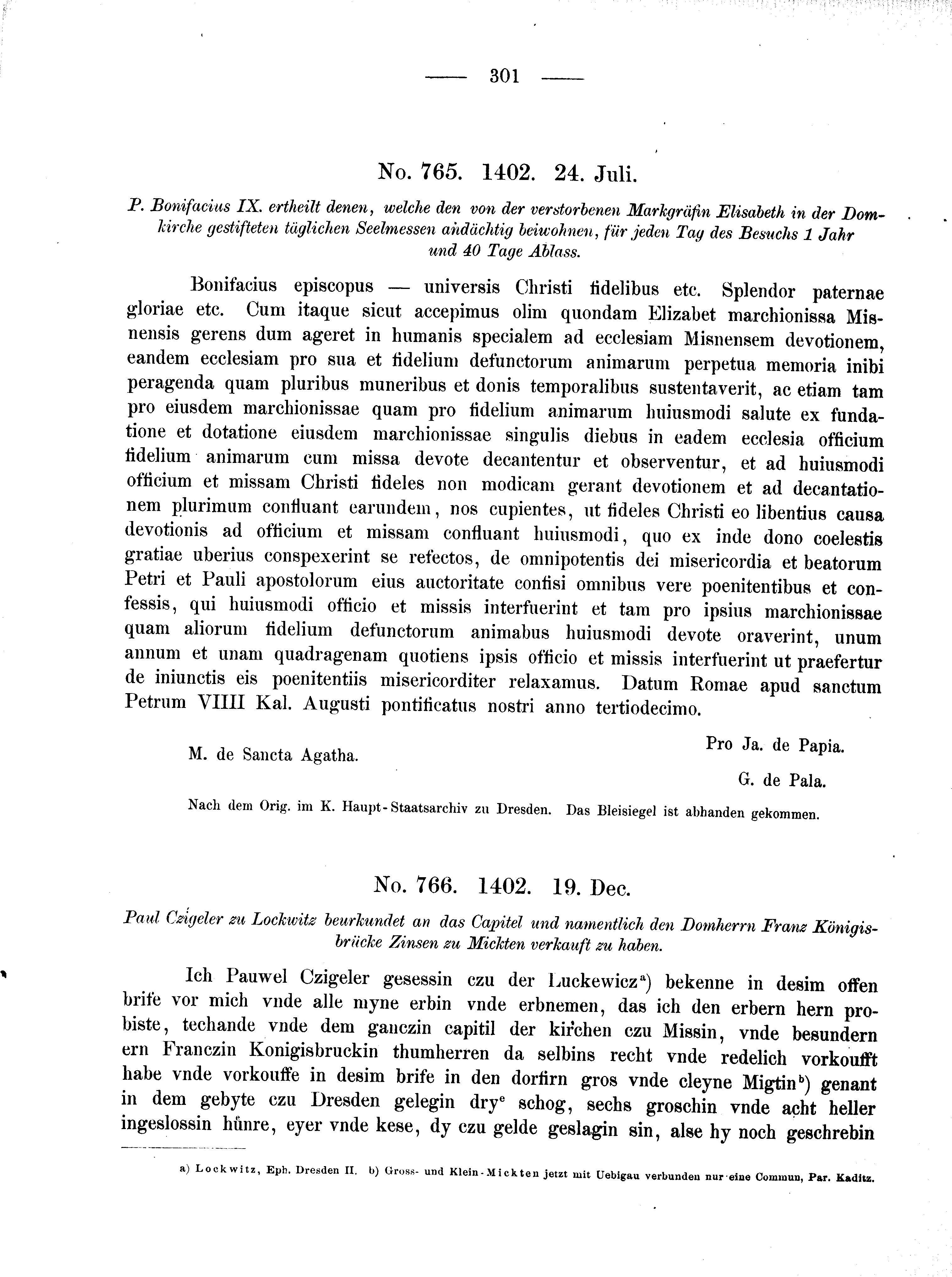 Historische Urkunde Seite 301 aus Band cds2_02