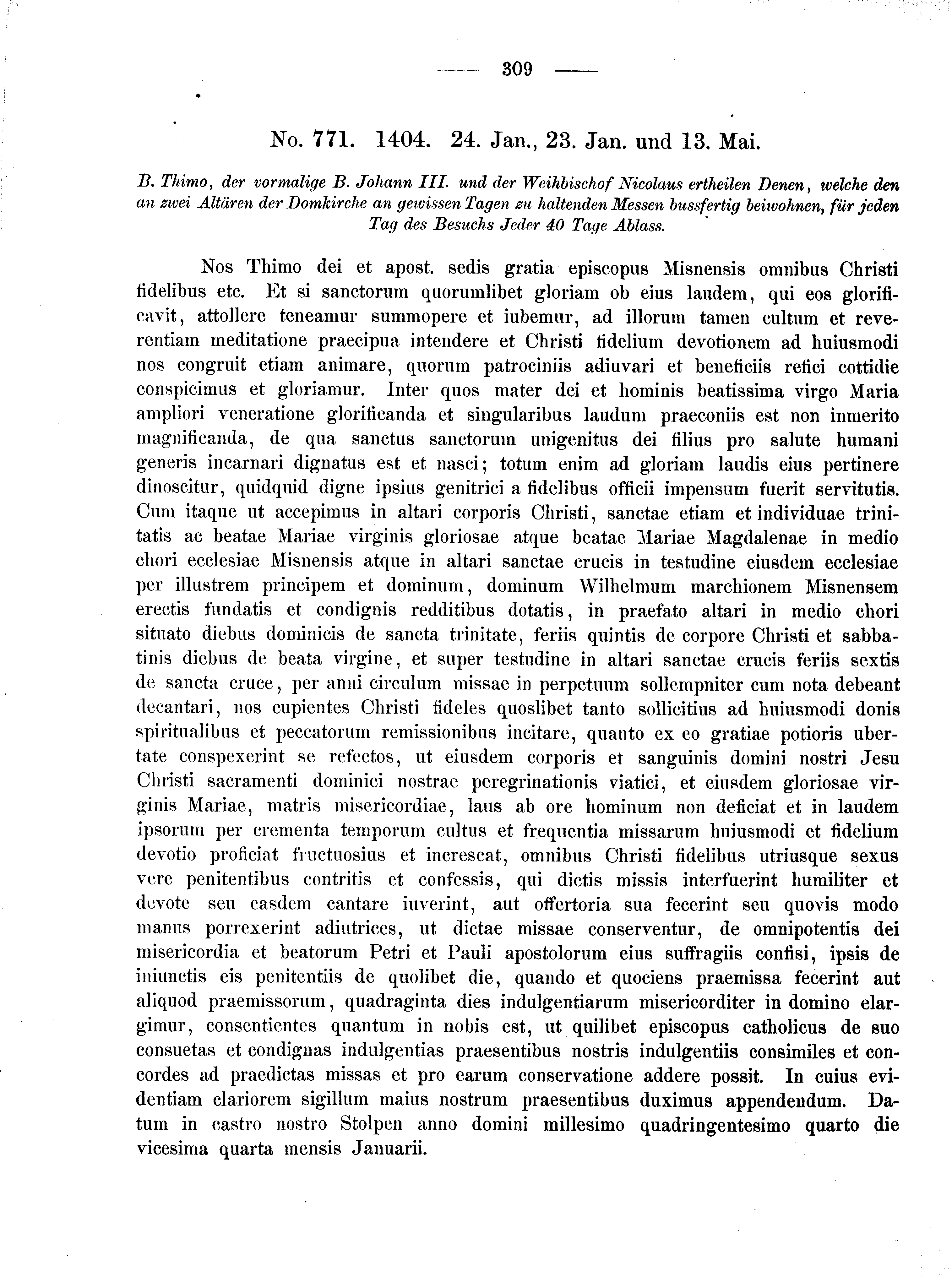 Historische Urkunde Seite 309 aus Band cds2_02