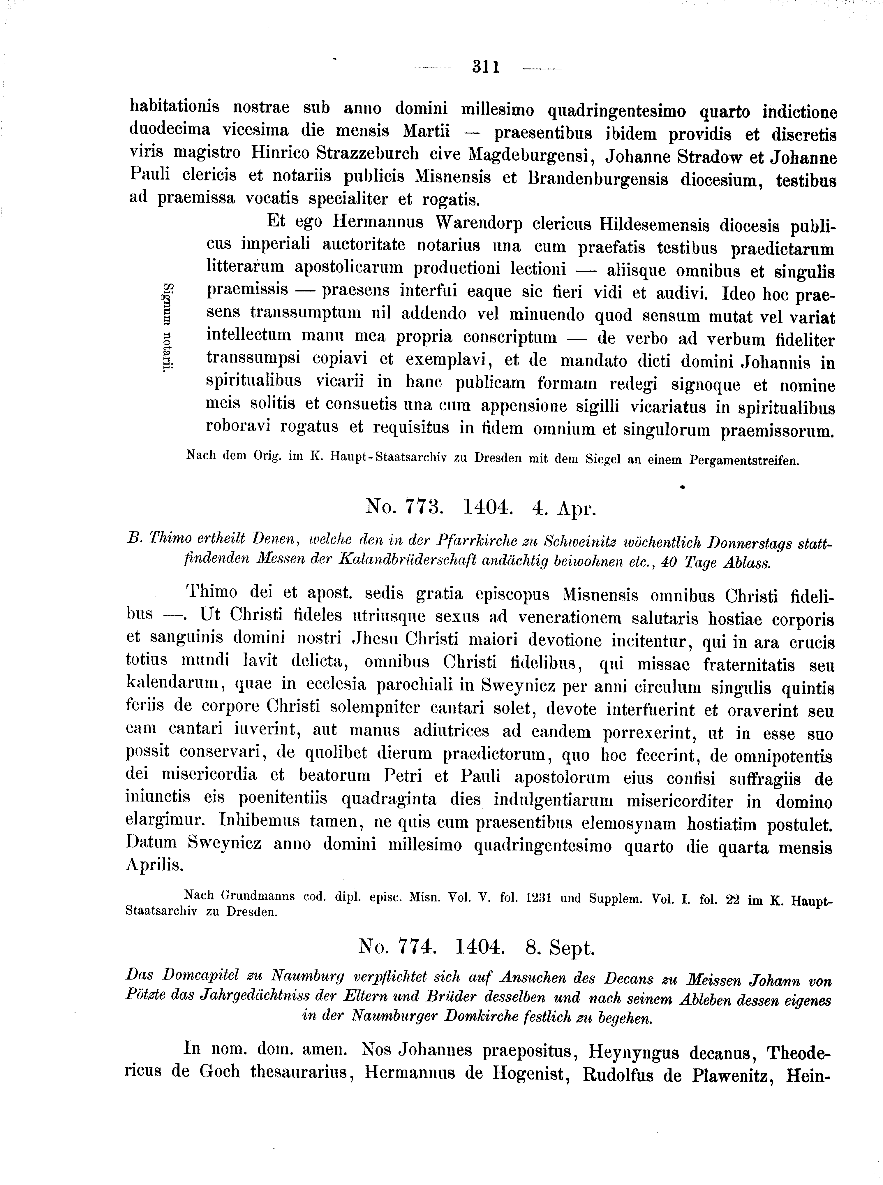Historische Urkunde Seite 311 aus Band cds2_02