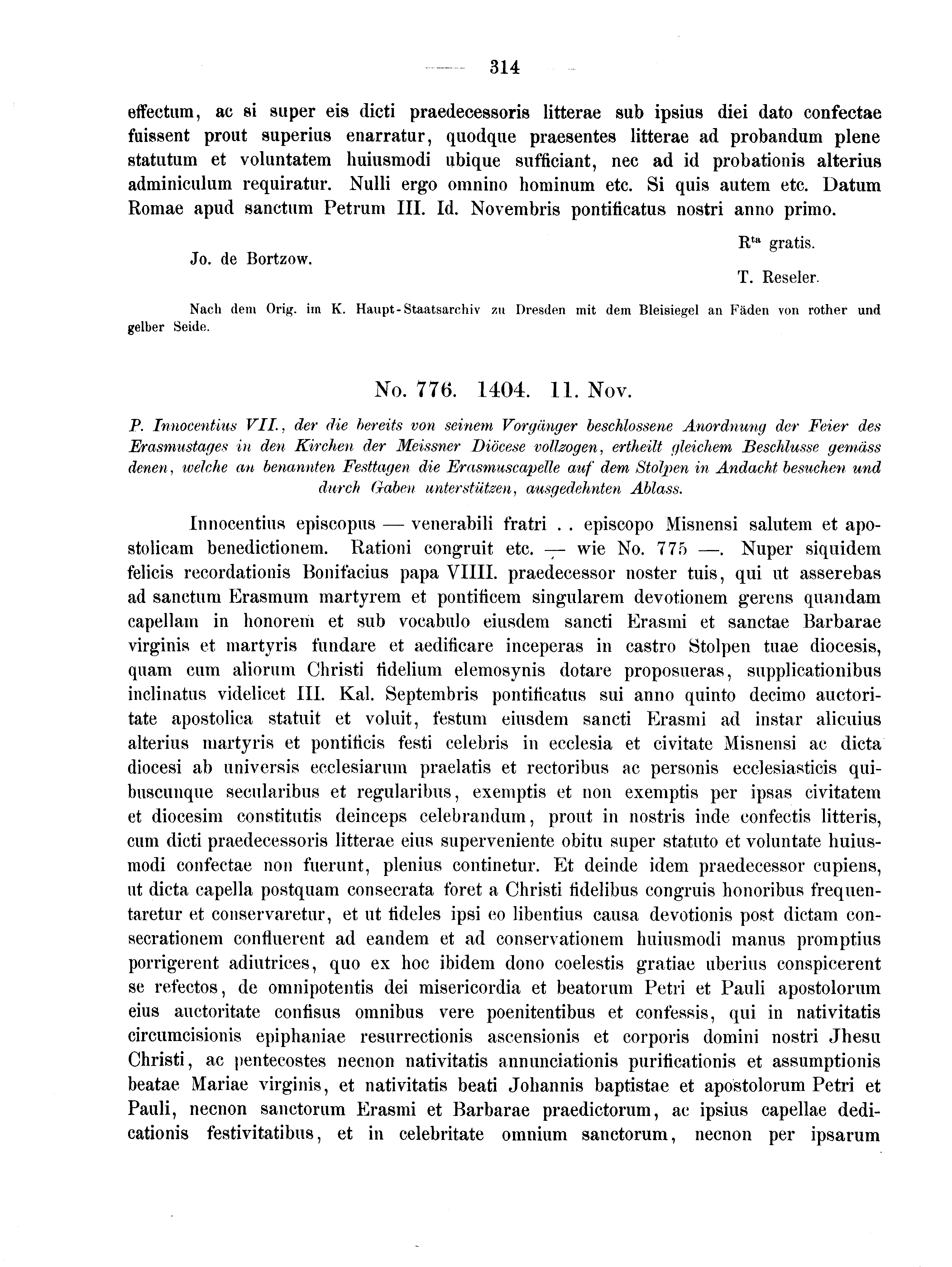 Historische Urkunde Seite 314 aus Band cds2_02