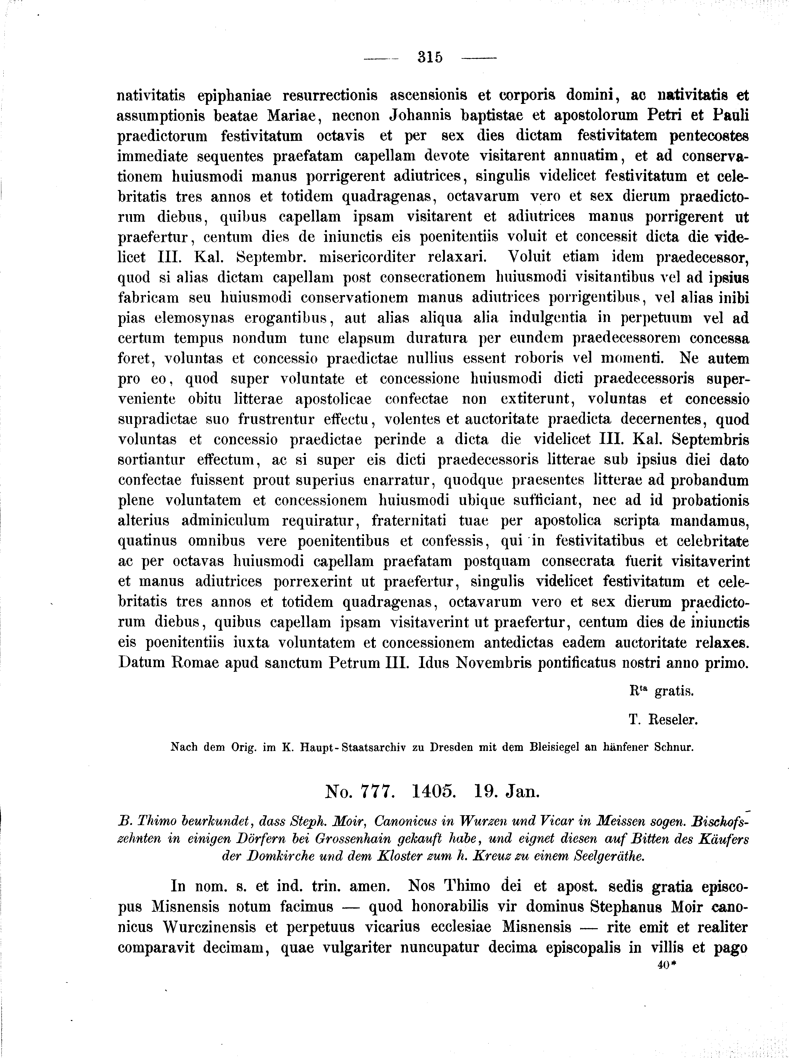 Historische Urkunde Seite 315 aus Band cds2_02