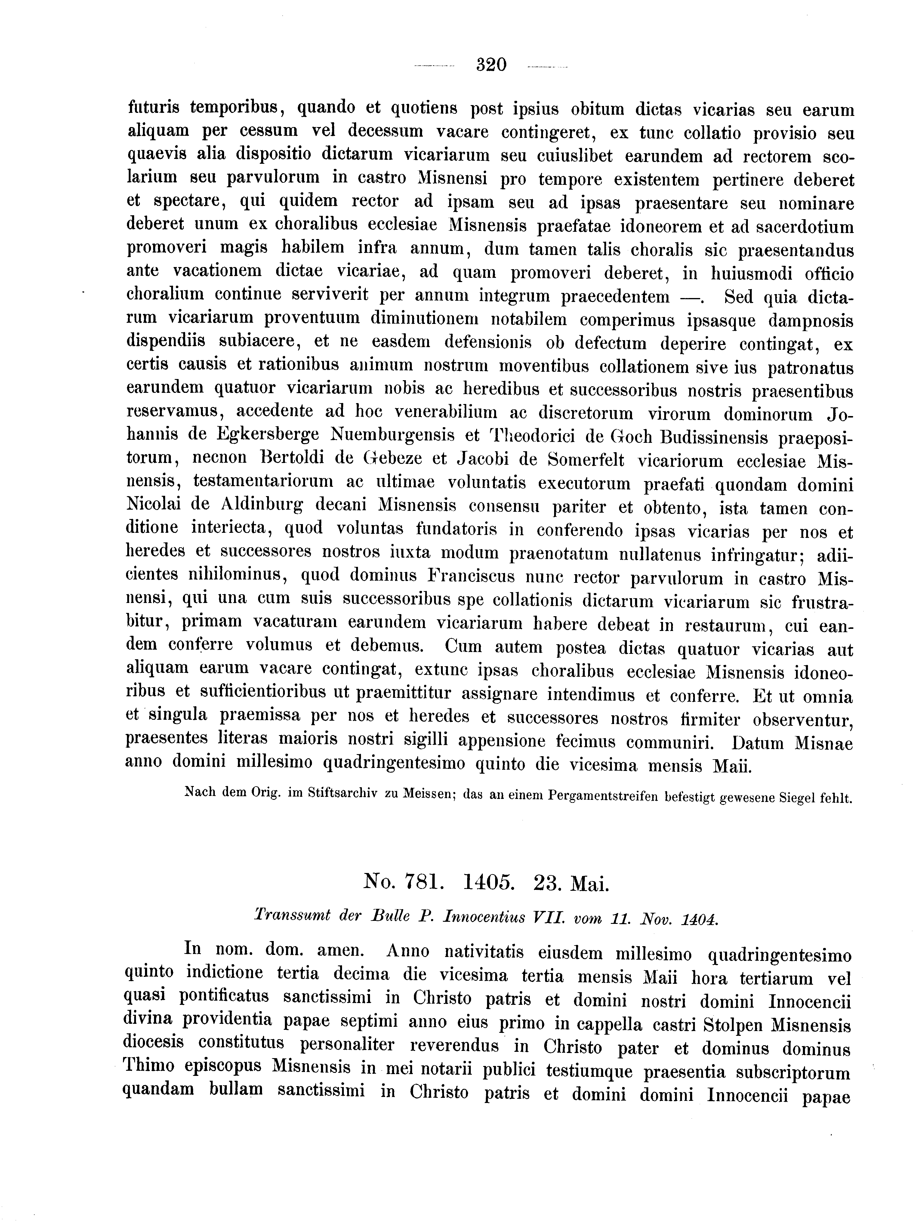 Historische Urkunde Seite 320 aus Band cds2_02