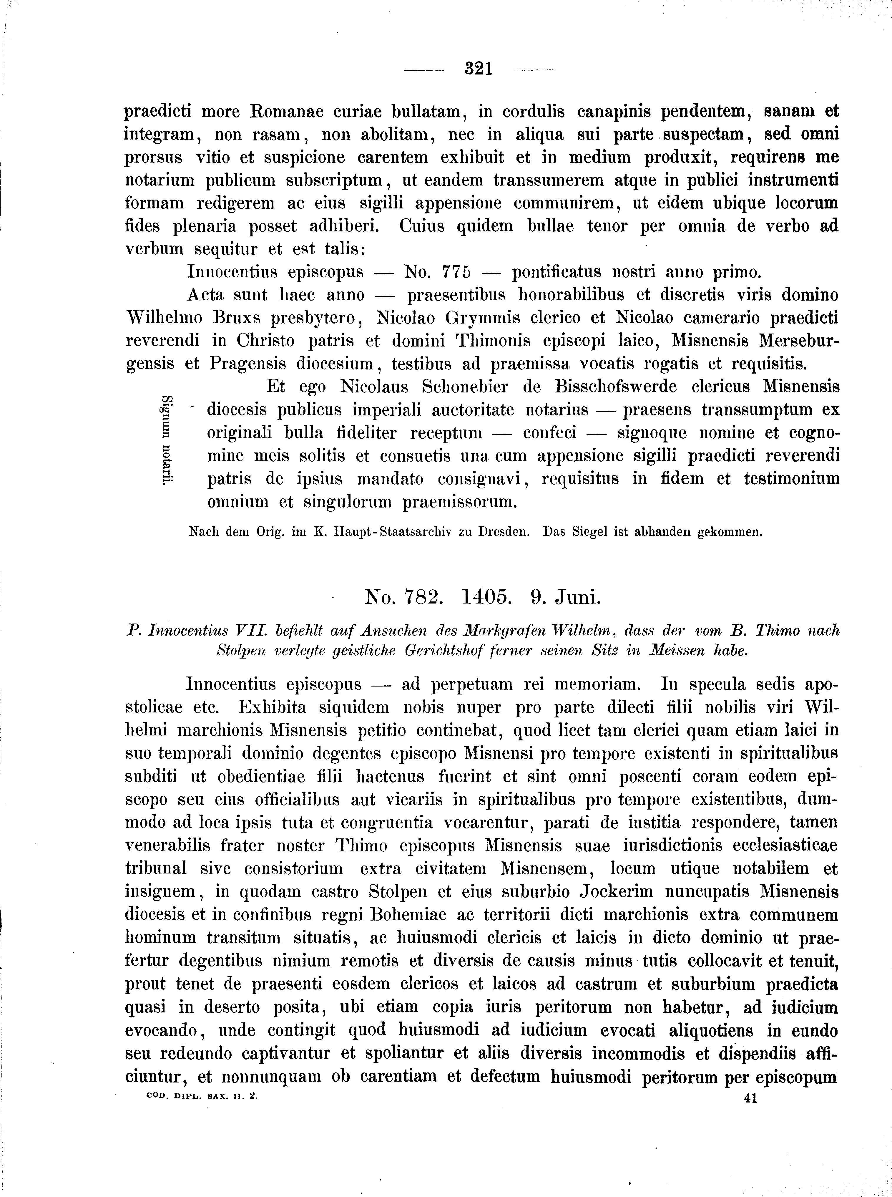 Historische Urkunde Seite 321 aus Band cds2_02