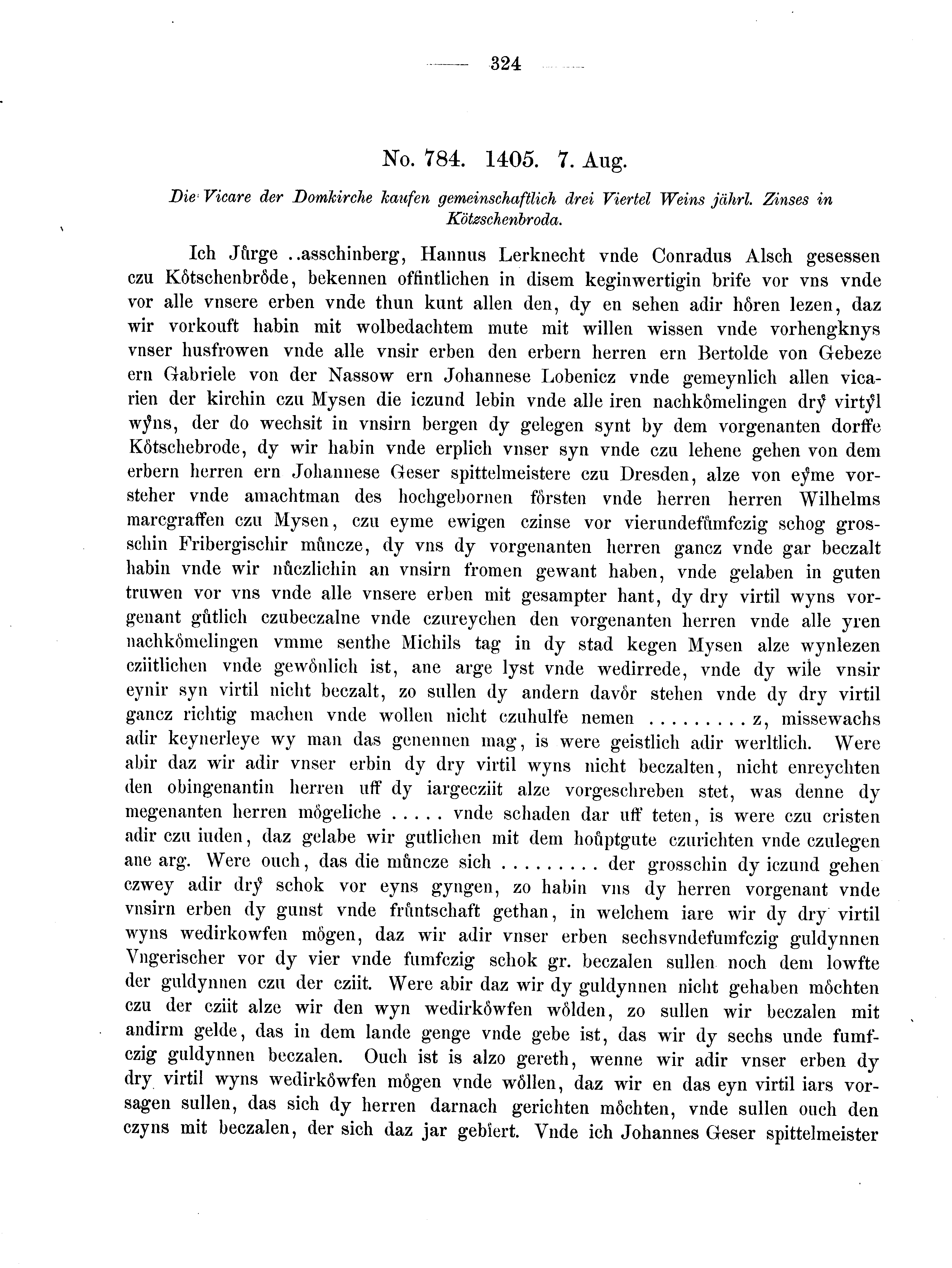 Historische Urkunde Seite 324 aus Band cds2_02