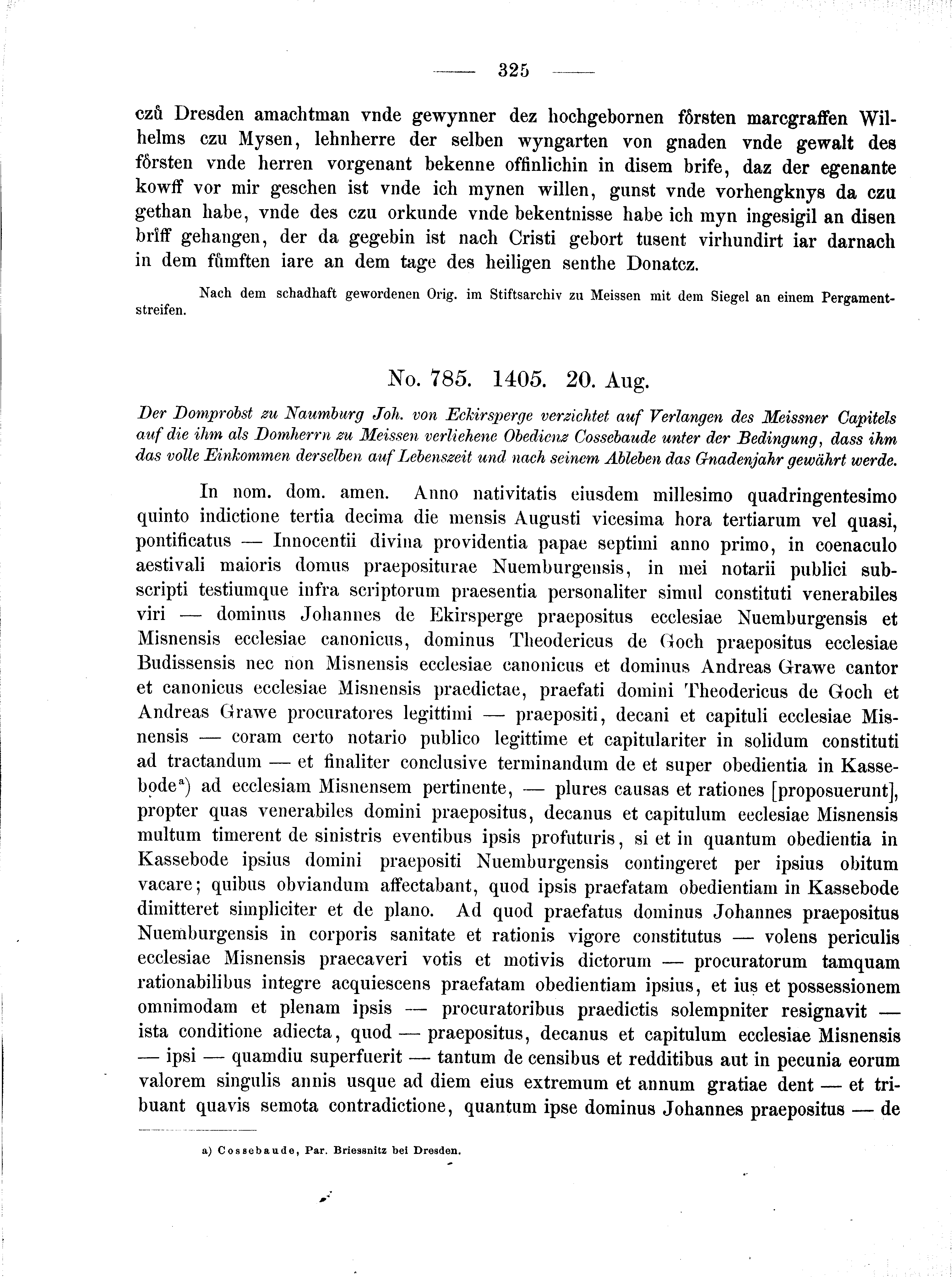 Historische Urkunde Seite 325 aus Band cds2_02