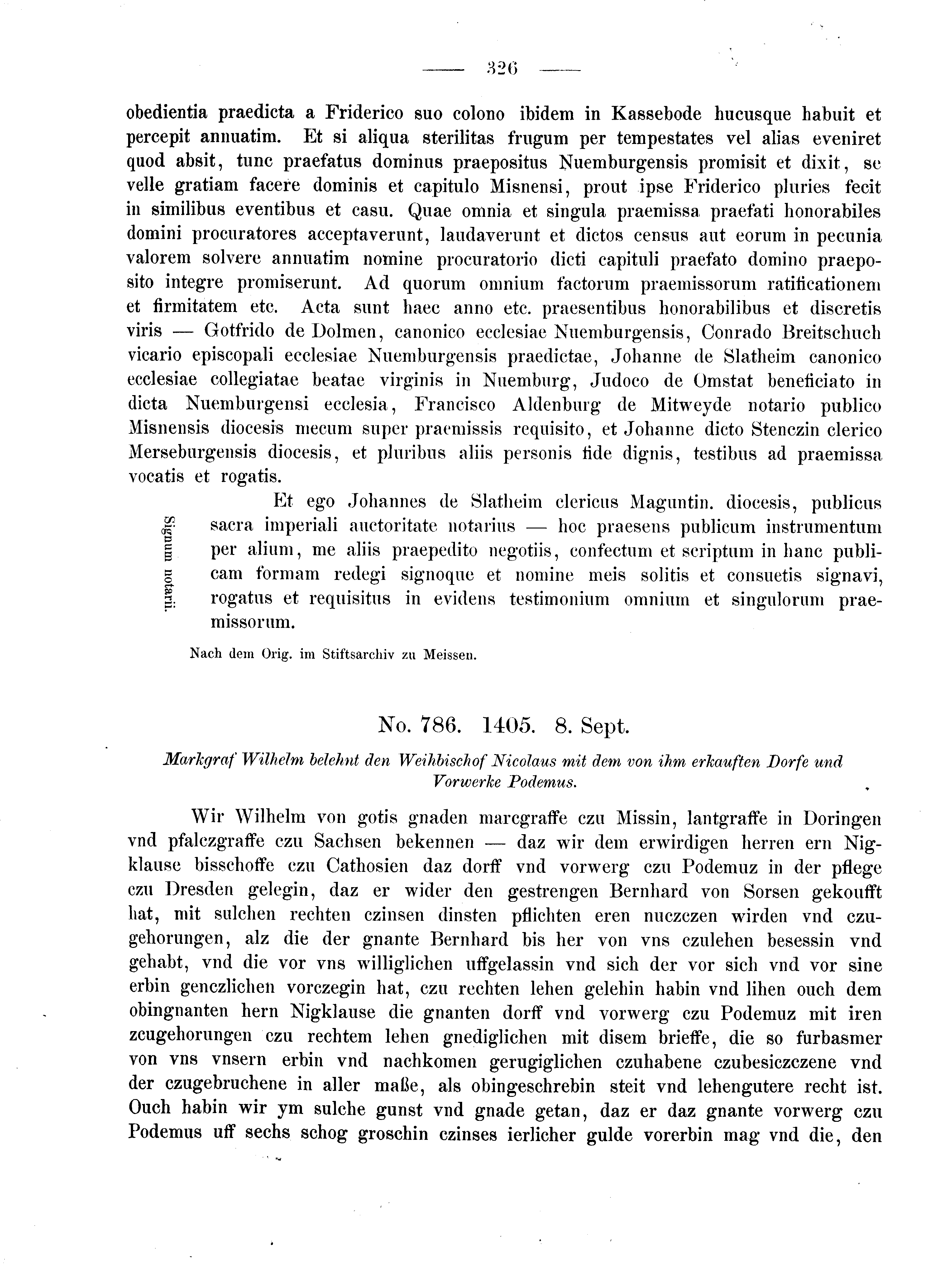 Historische Urkunde Seite 326 aus Band cds2_02