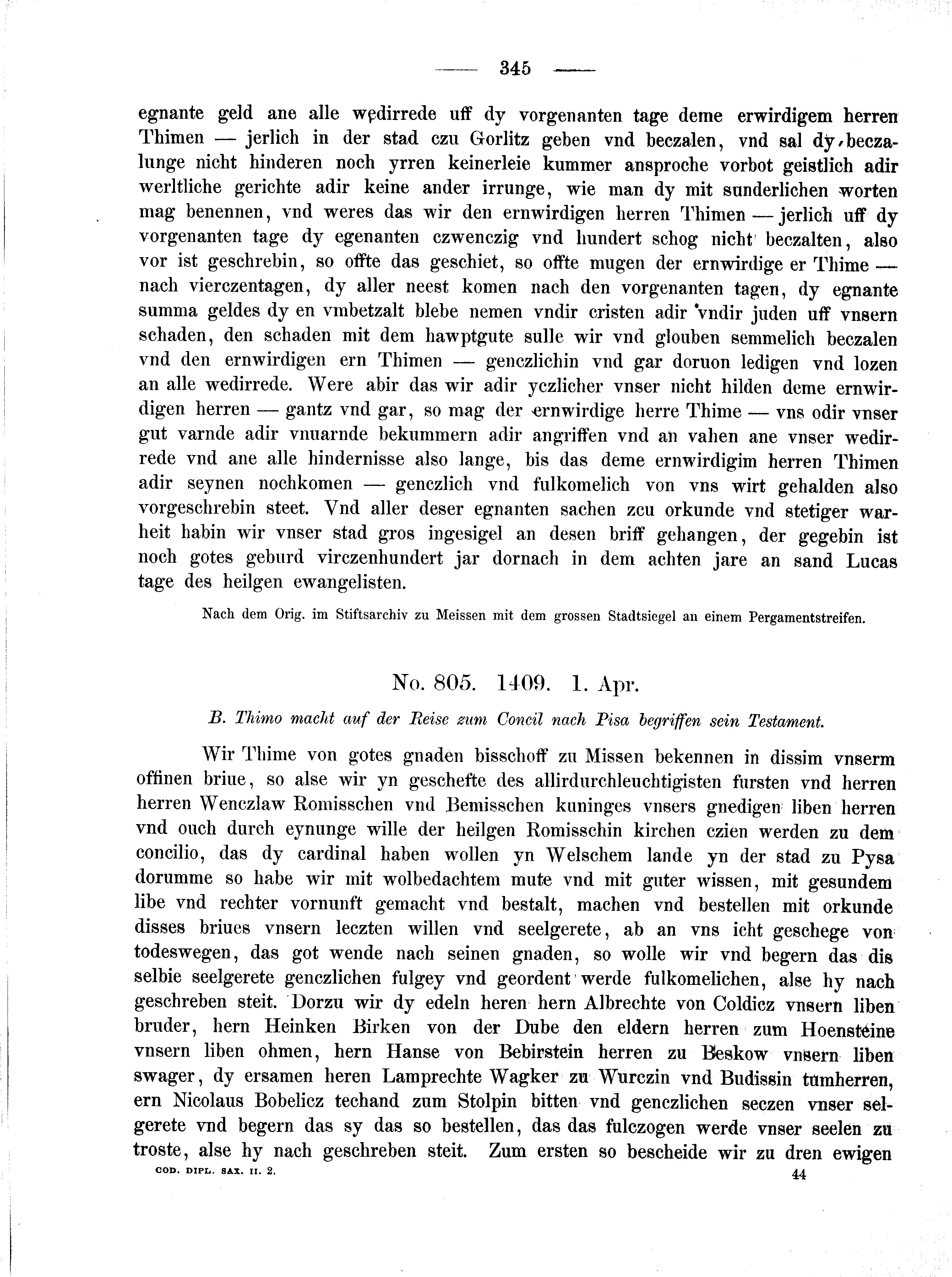 Historische Urkunde Seite 345 aus Band cds2_02