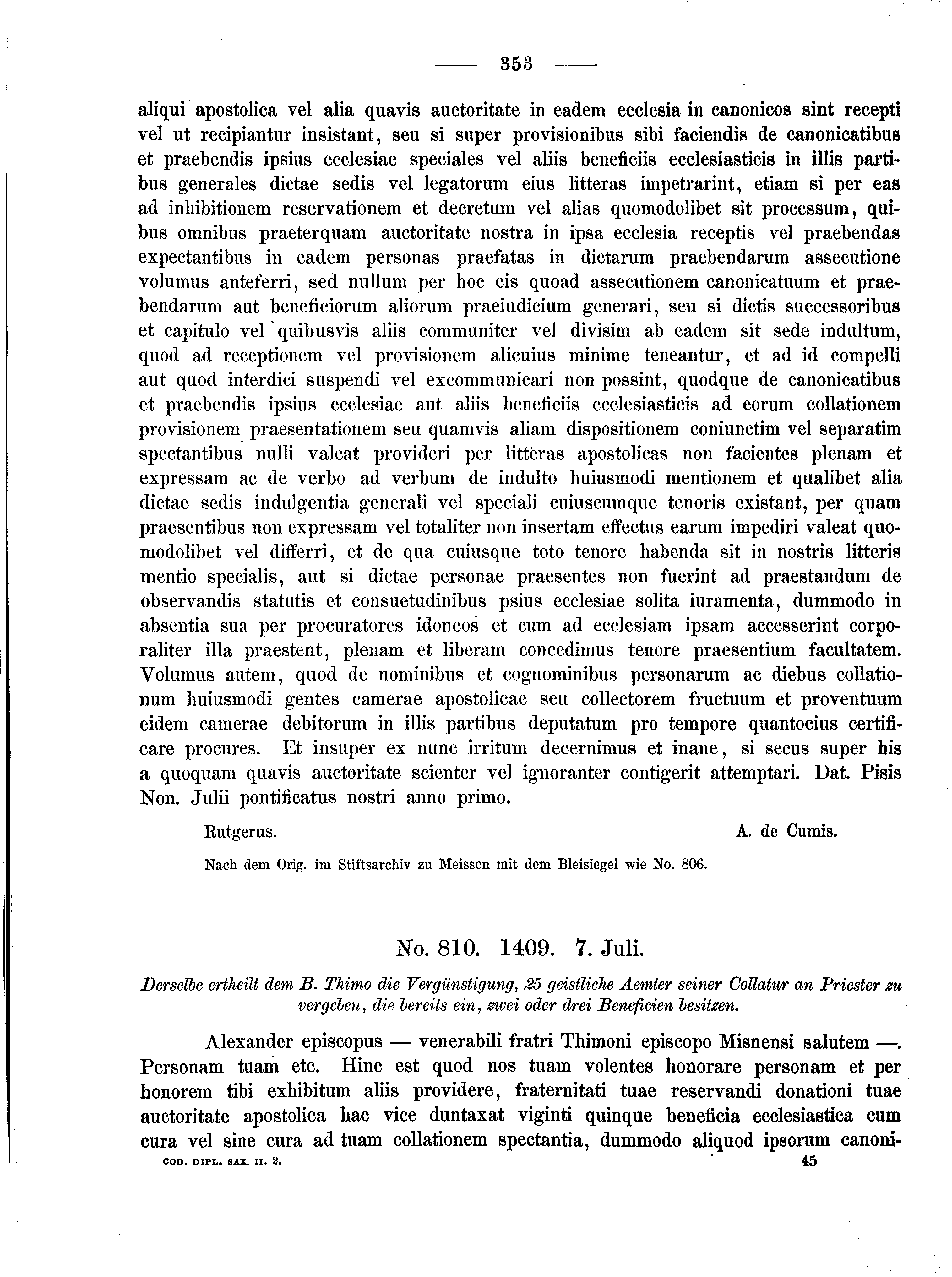 Historische Urkunde Seite 353 aus Band cds2_02