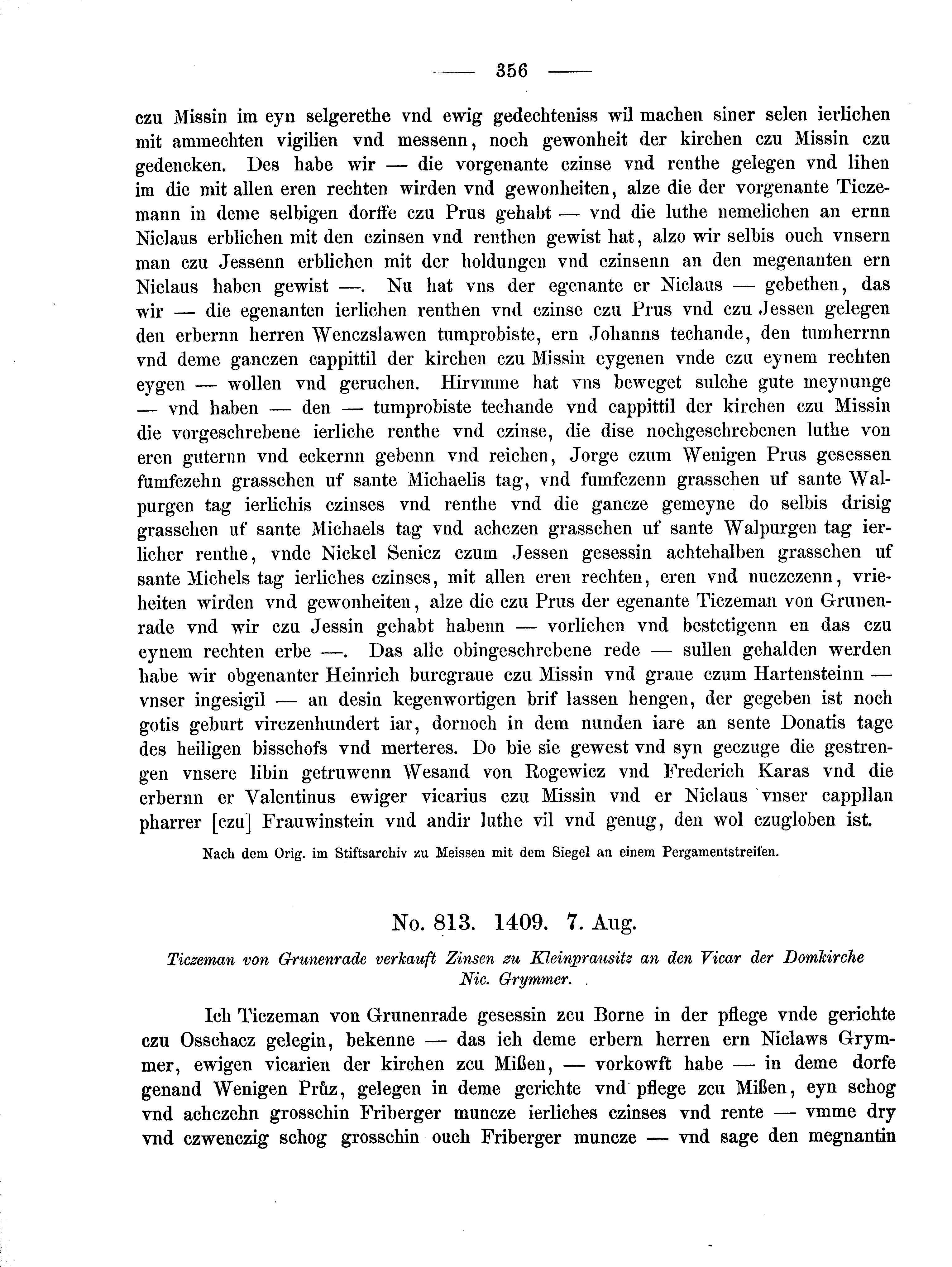 Historische Urkunde Seite 356 aus Band cds2_02