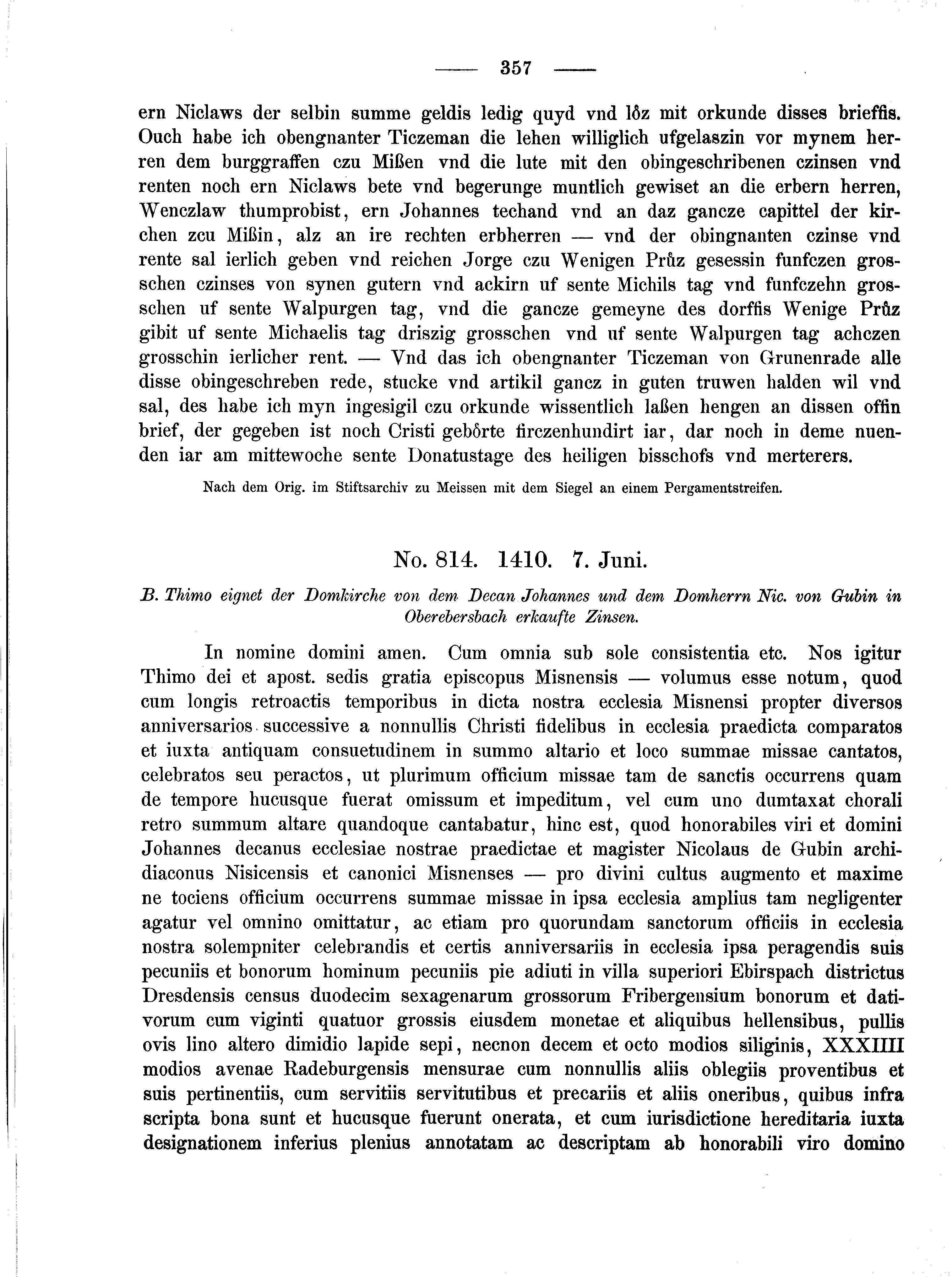 Historische Urkunde Seite 357 aus Band cds2_02