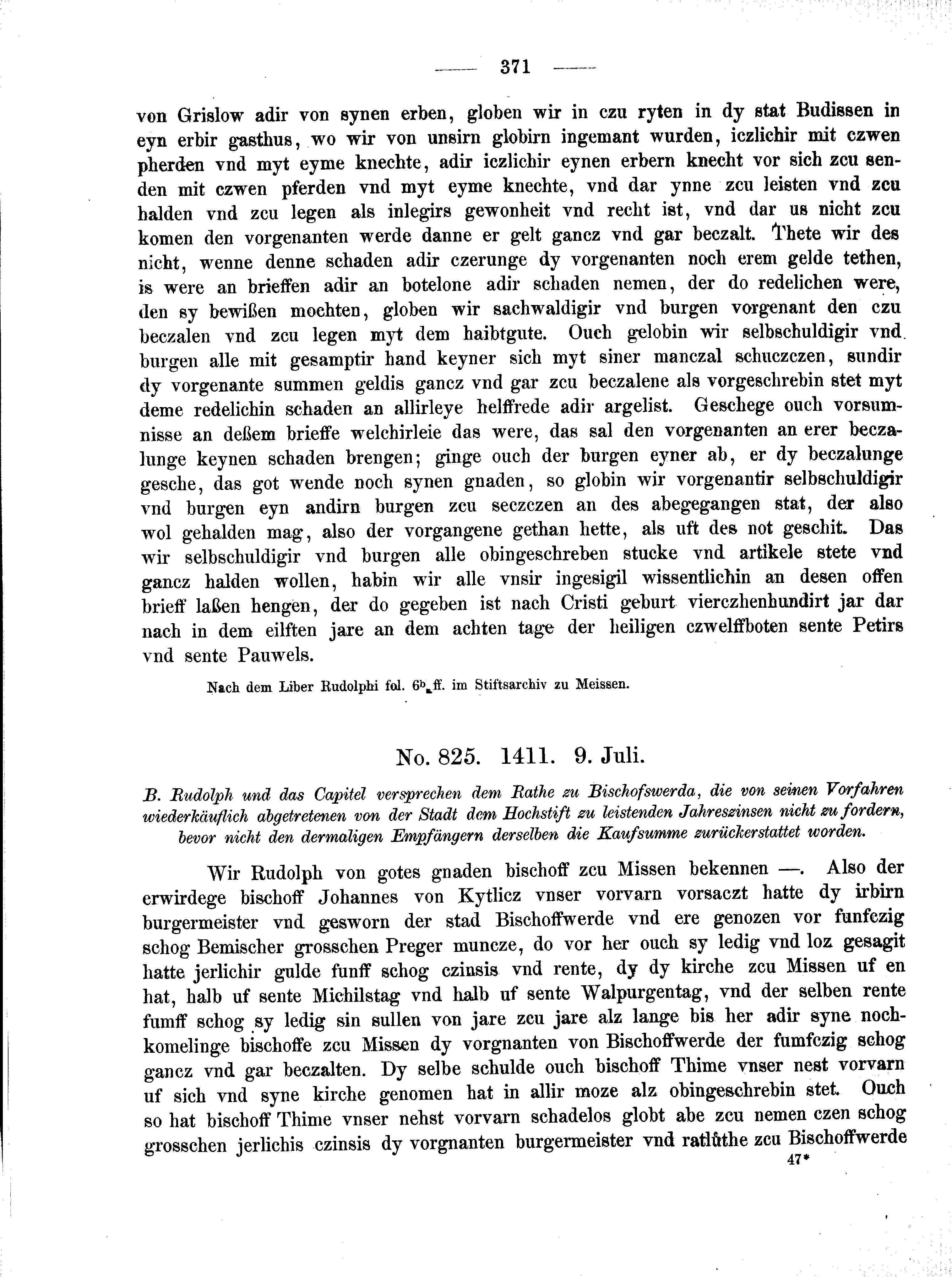 Historische Urkunde Seite 371 aus Band cds2_02