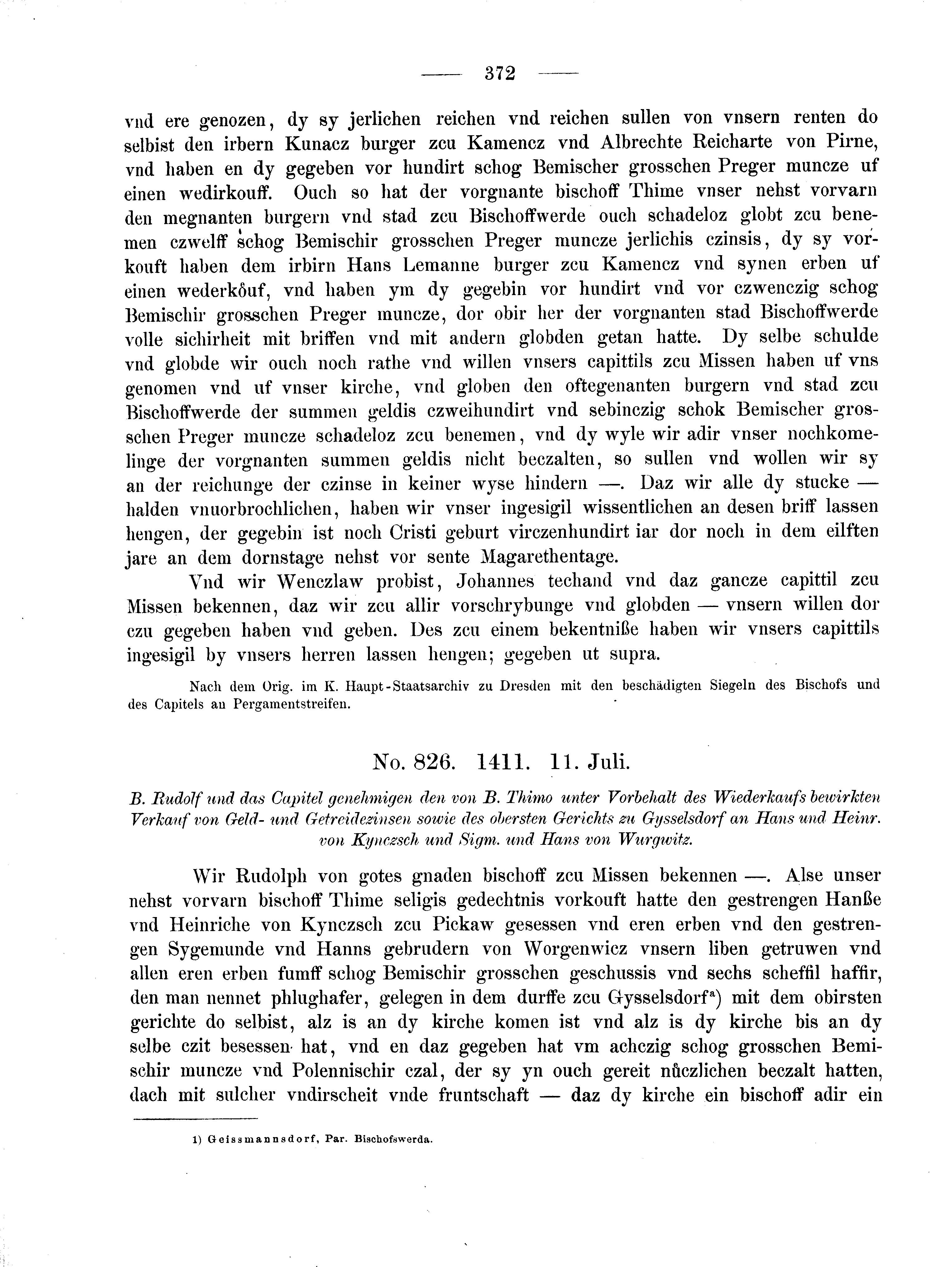 Historische Urkunde Seite 372 aus Band cds2_02