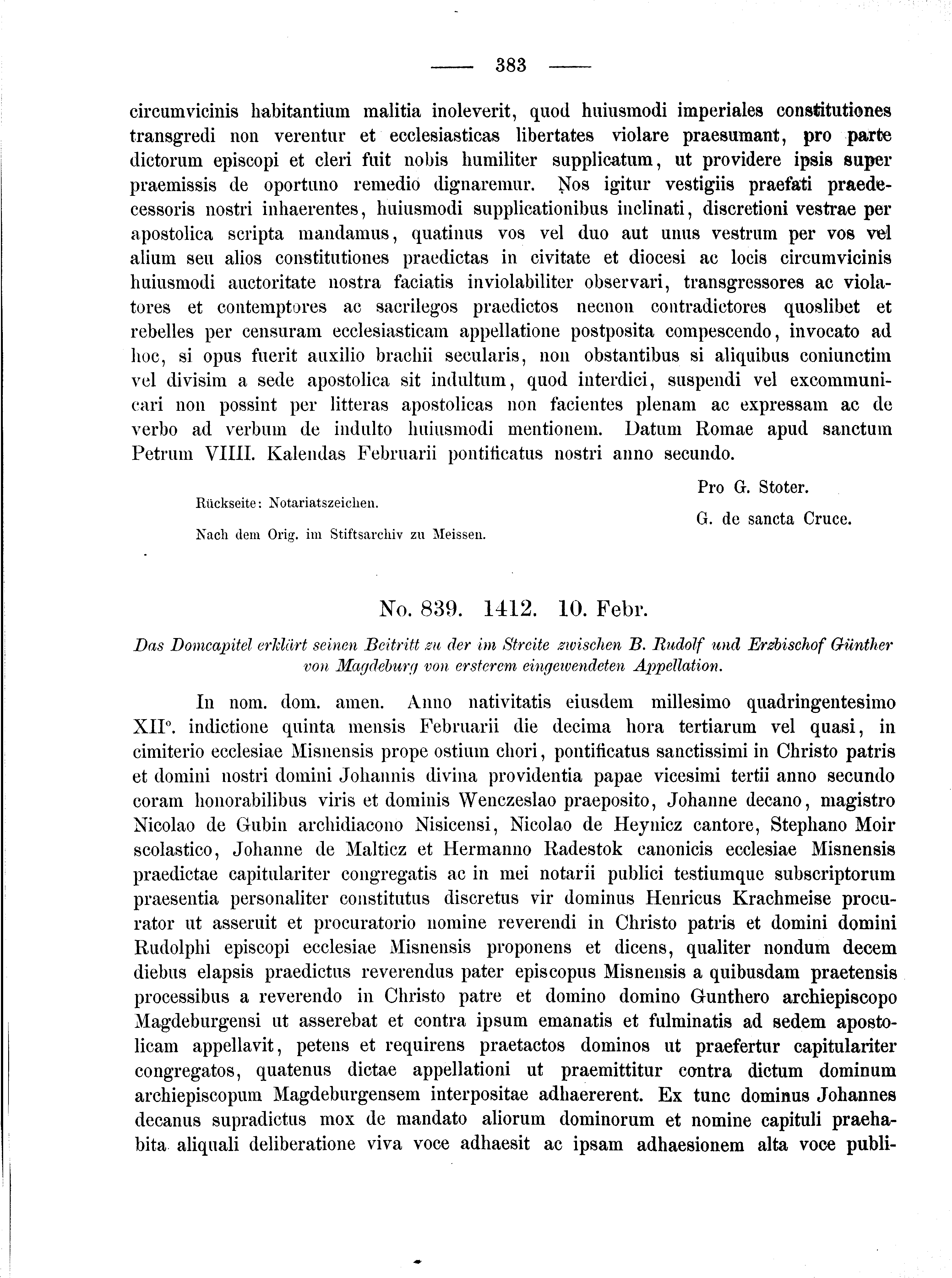 Historische Urkunde Seite 383 aus Band cds2_02