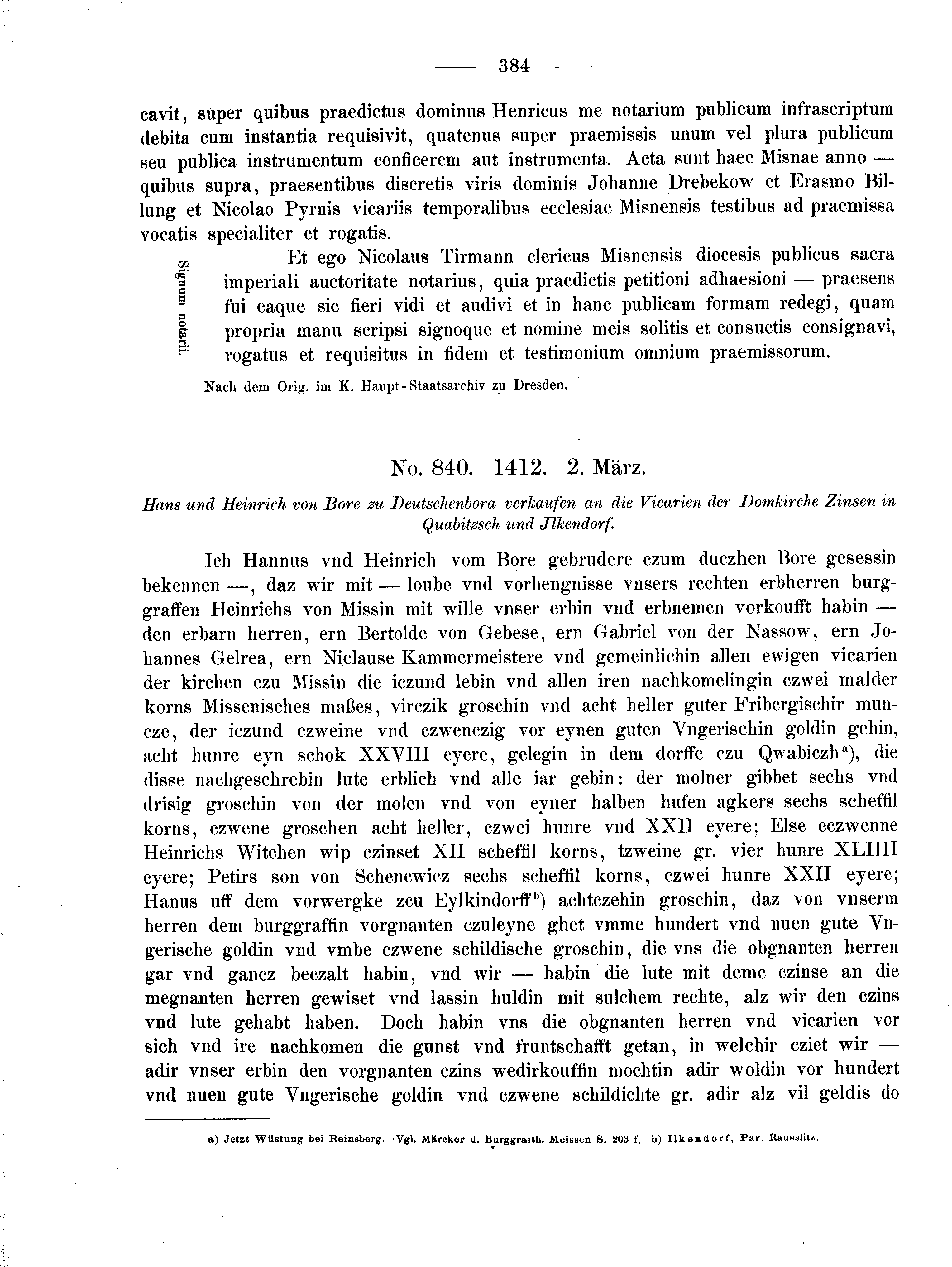 Historische Urkunde Seite 384 aus Band cds2_02