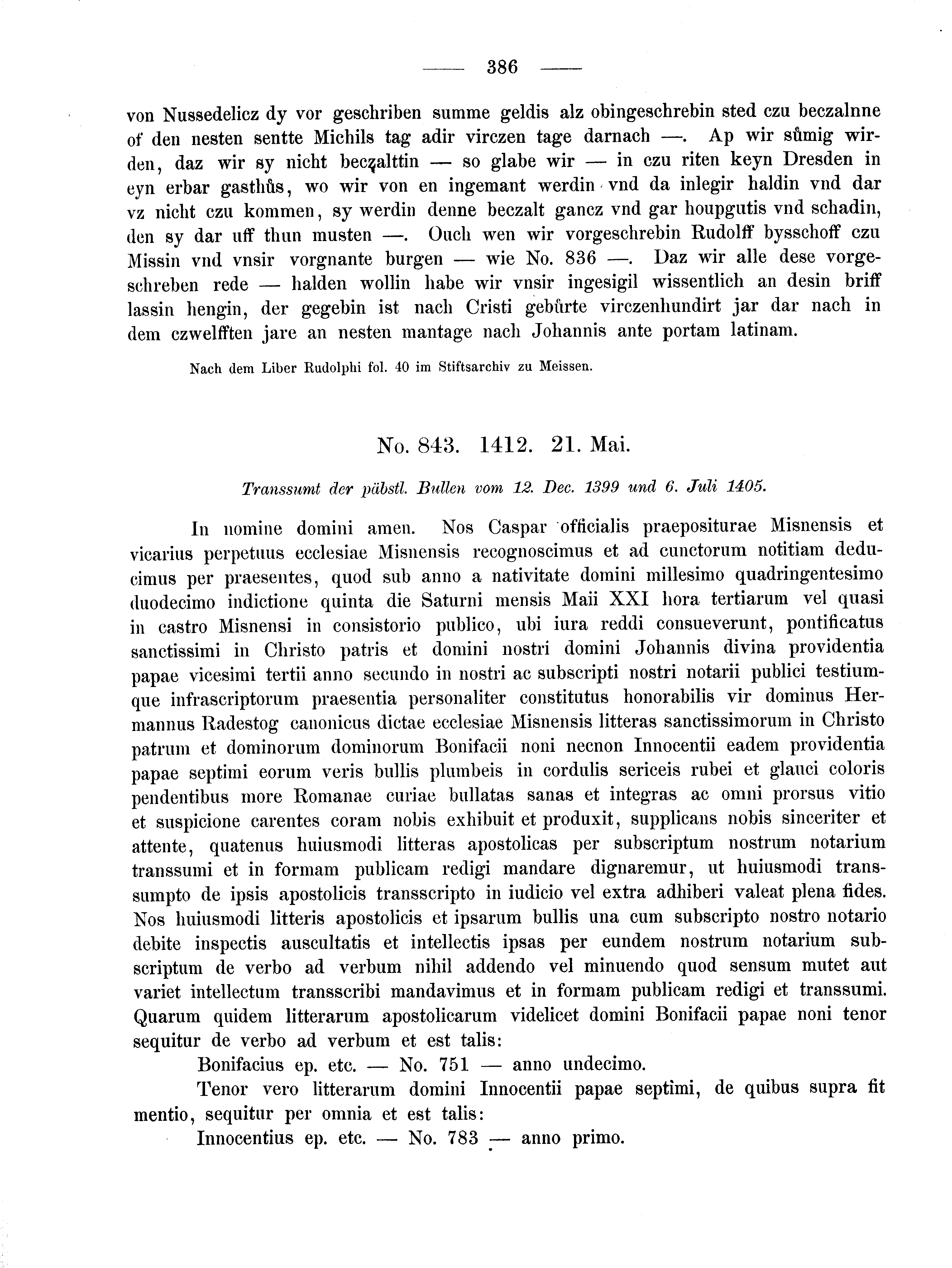 Historische Urkunde Seite 386 aus Band cds2_02