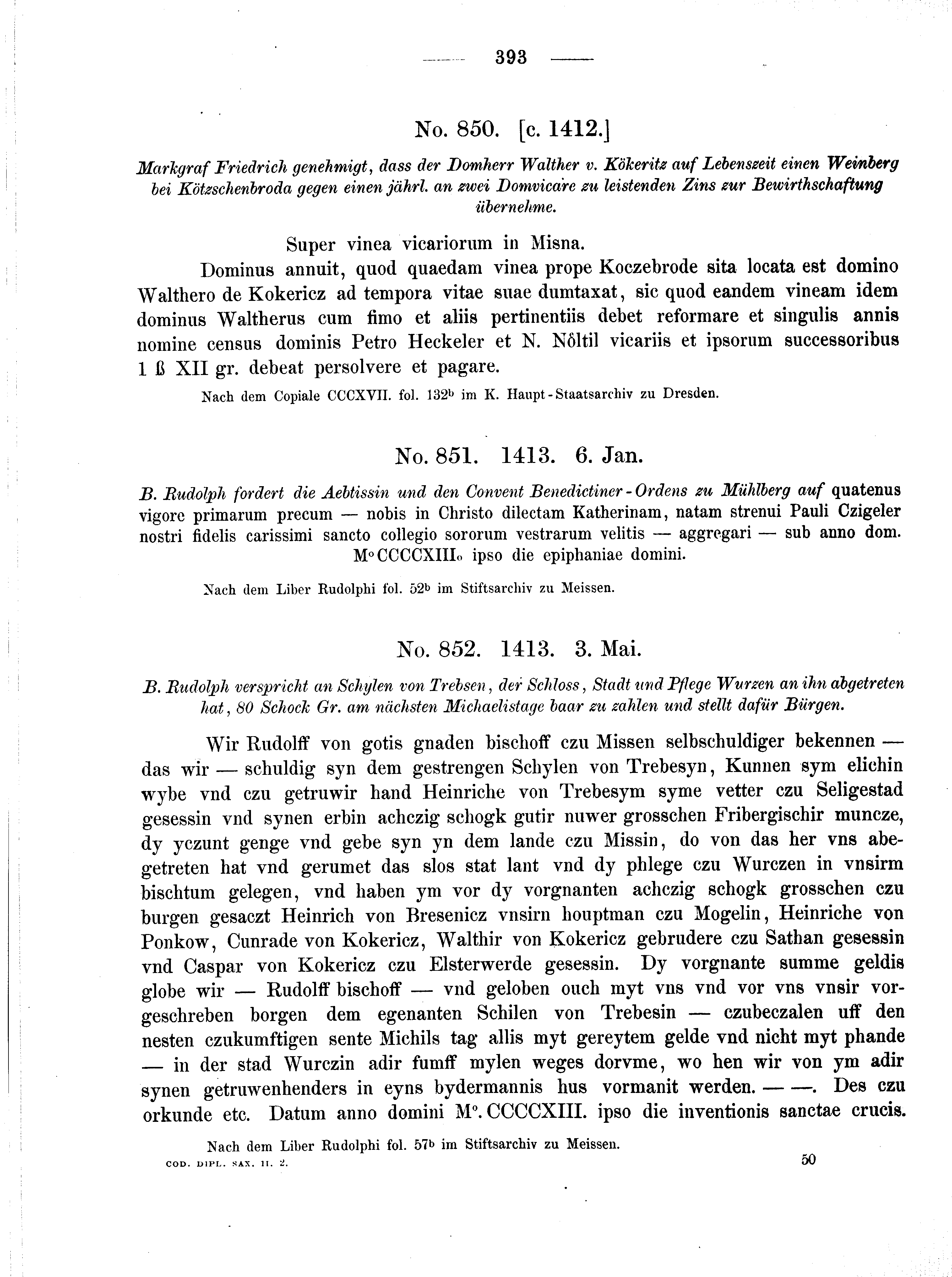 Historische Urkunde Seite 393 aus Band cds2_02