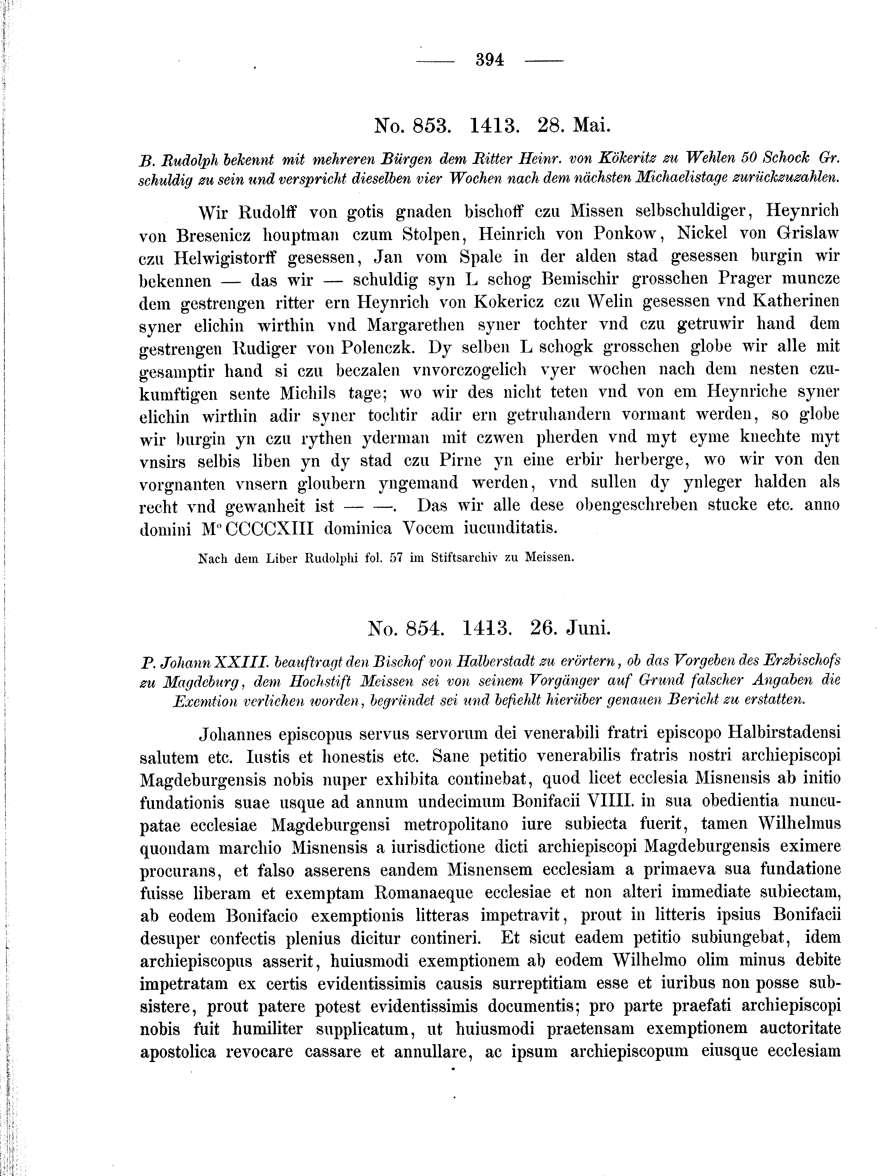 Historische Urkunde Seite 394 aus Band cds2_02