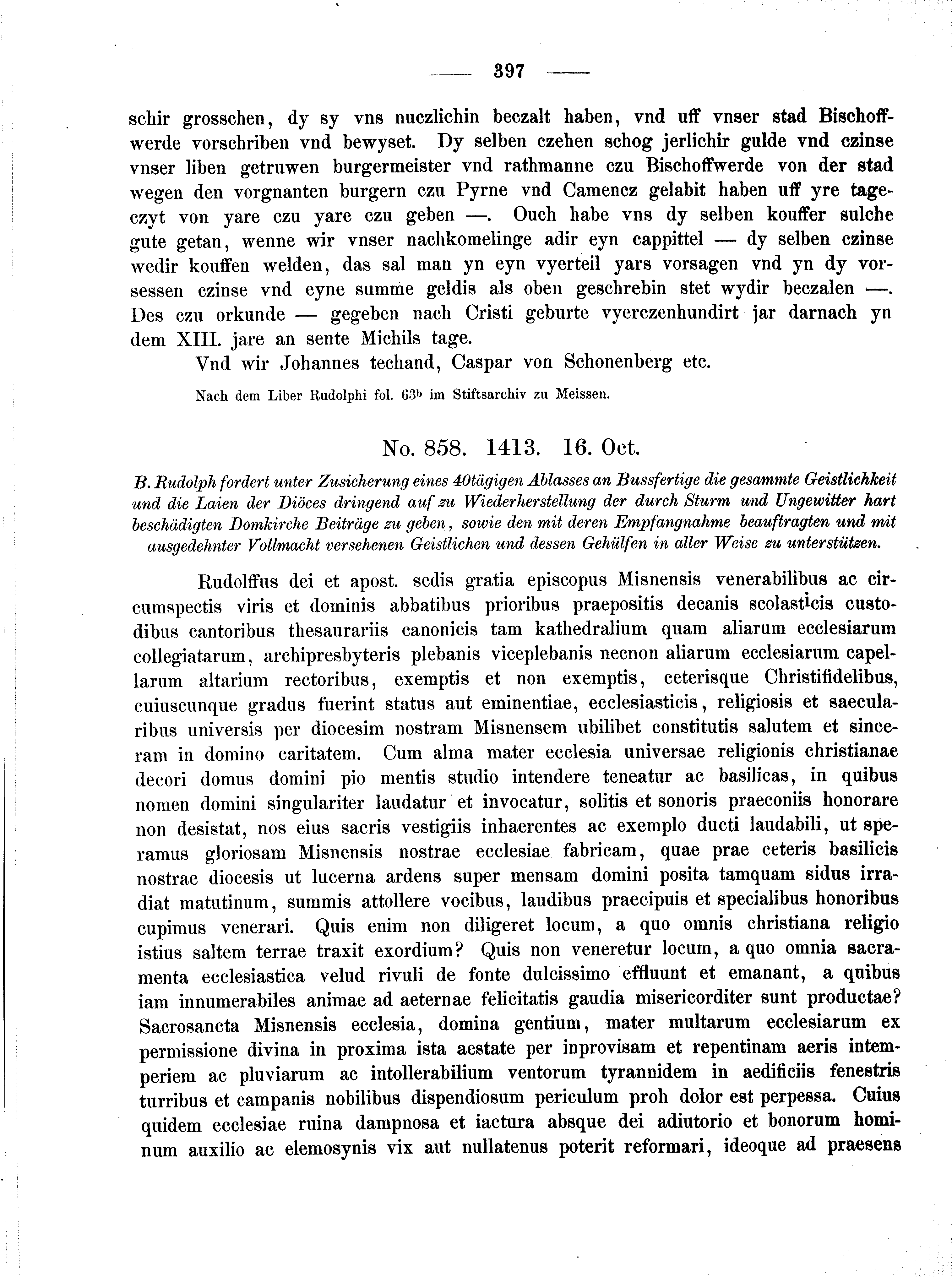 Historische Urkunde Seite 397 aus Band cds2_02