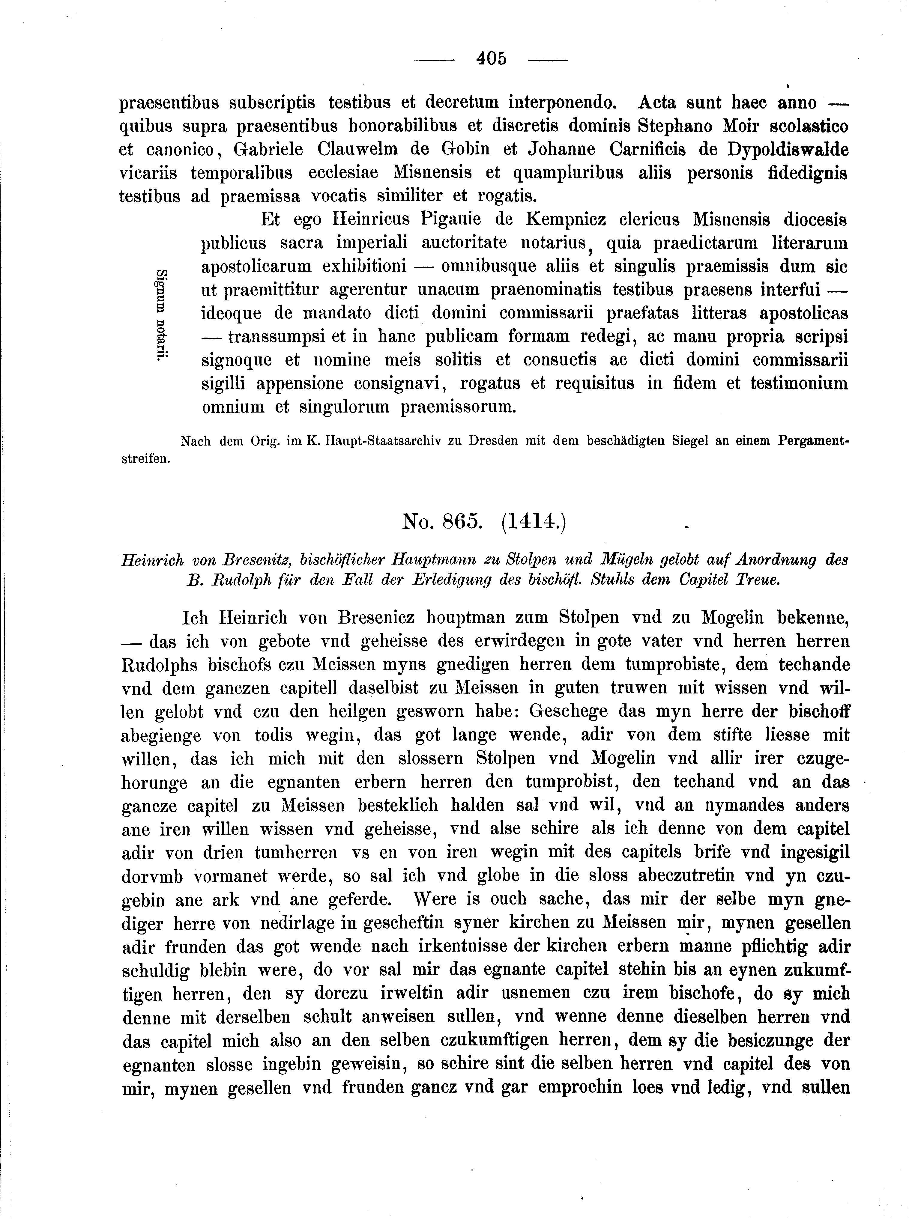 Historische Urkunde Seite 405 aus Band cds2_02