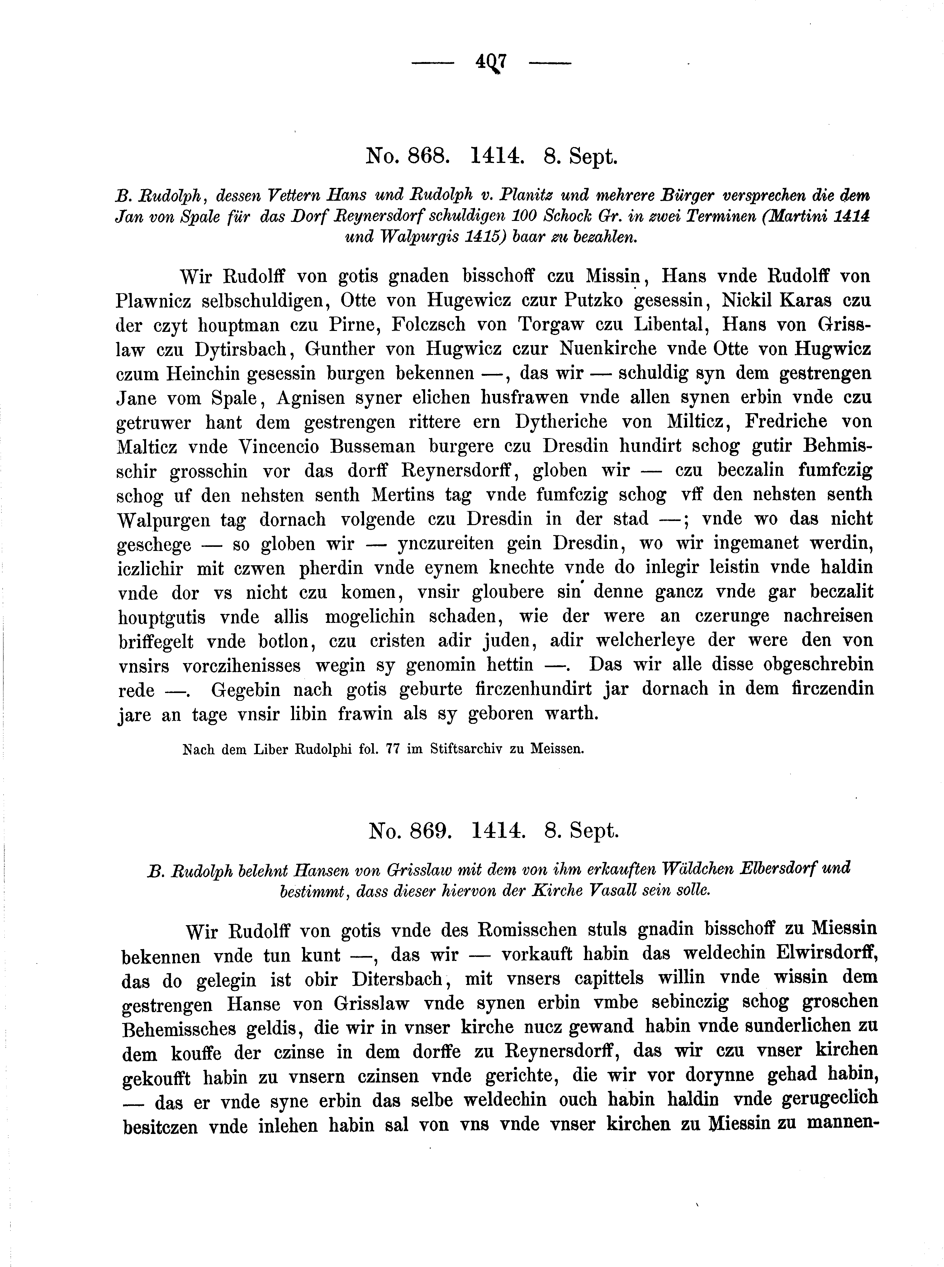 Historische Urkunde Seite 407 aus Band cds2_02
