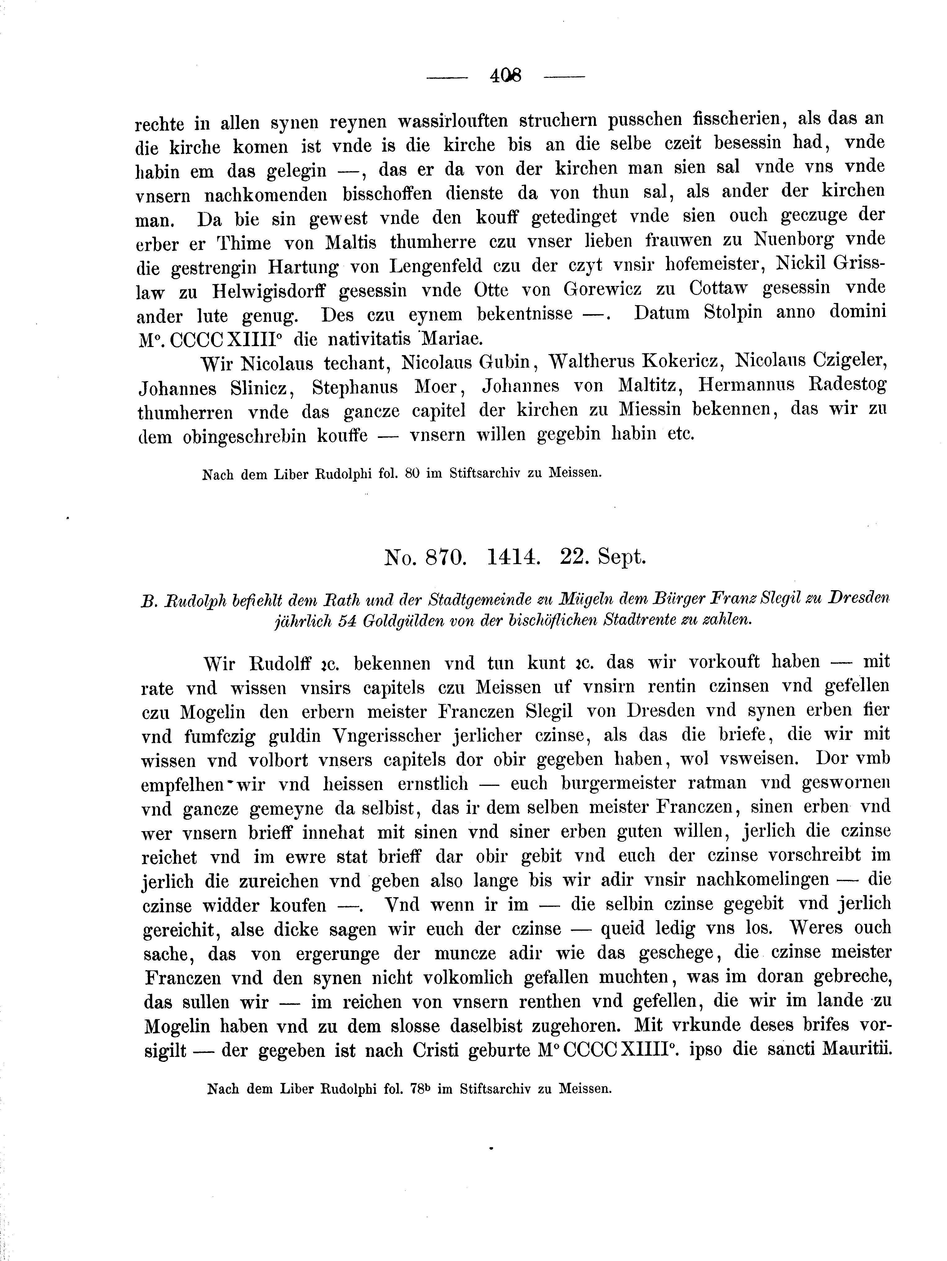 Historische Urkunde Seite 408 aus Band cds2_02