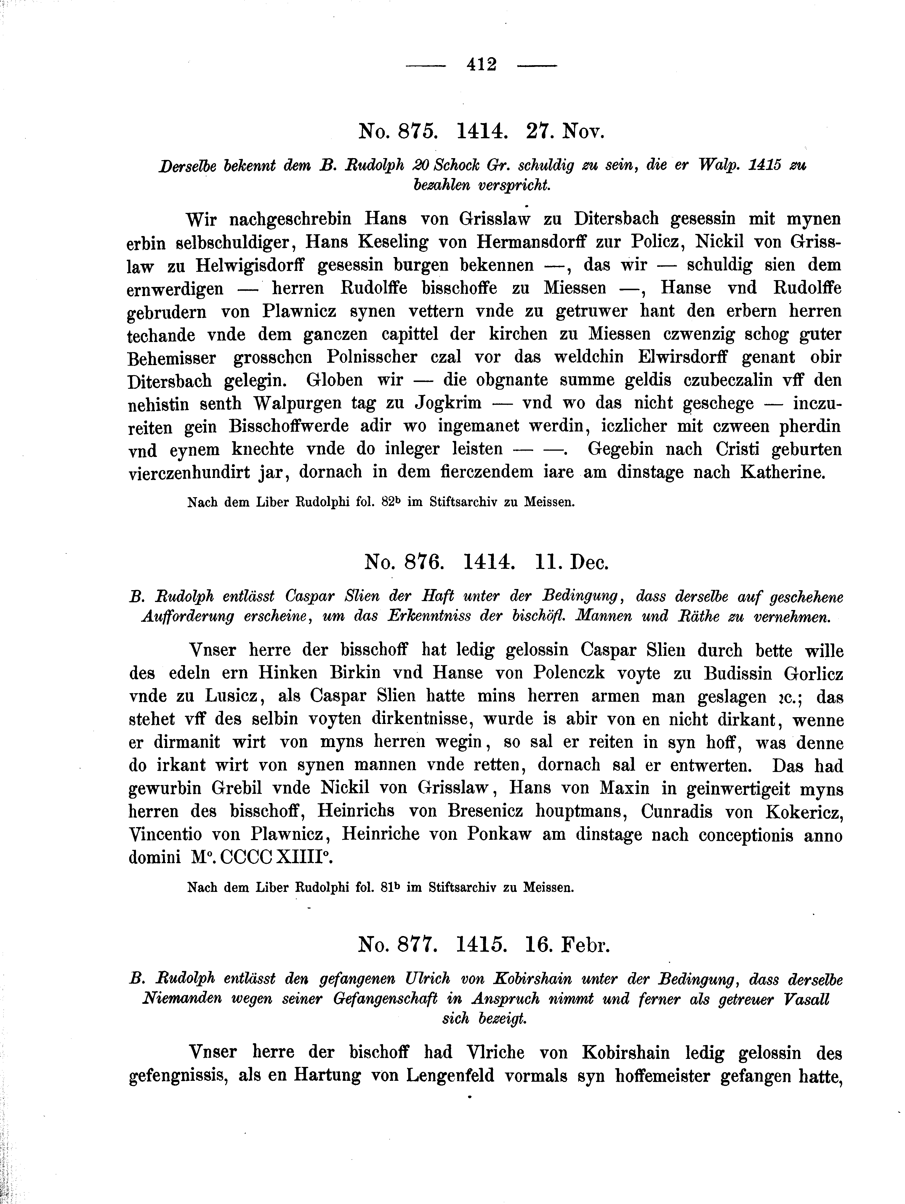 Historische Urkunde Seite 412 aus Band cds2_02