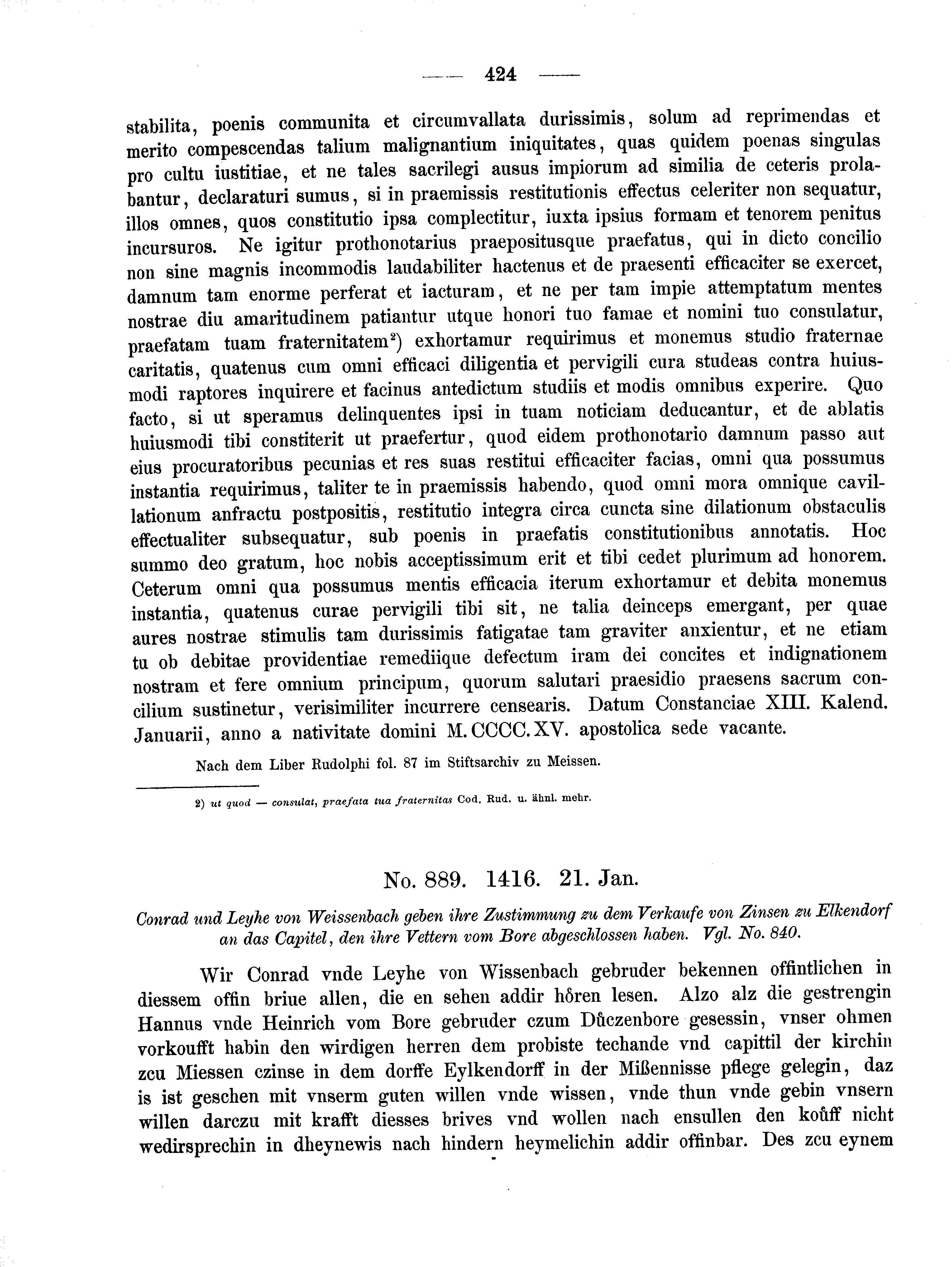 Historische Urkunde Seite 424 aus Band cds2_02