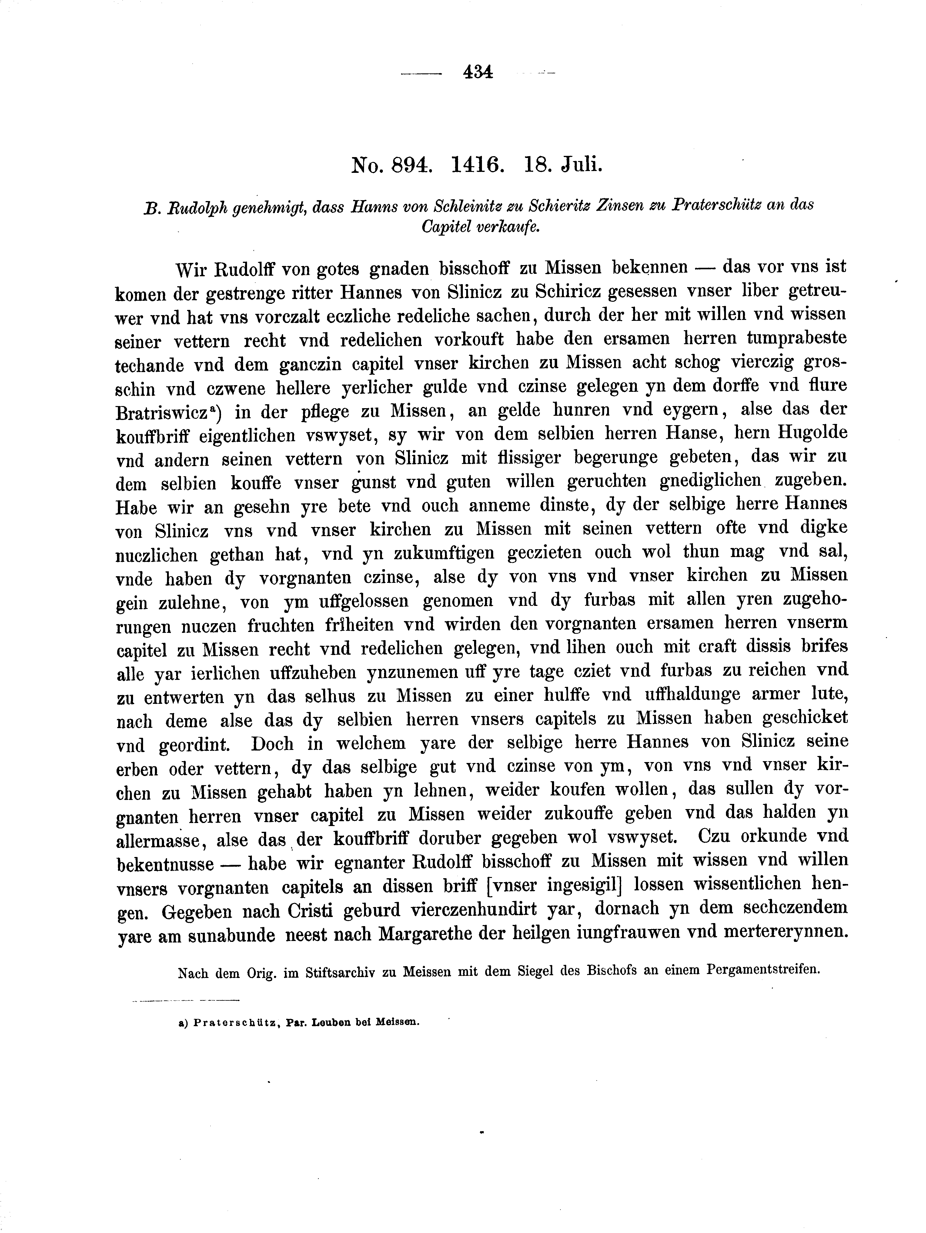 Historische Urkunde Seite 434 aus Band cds2_02