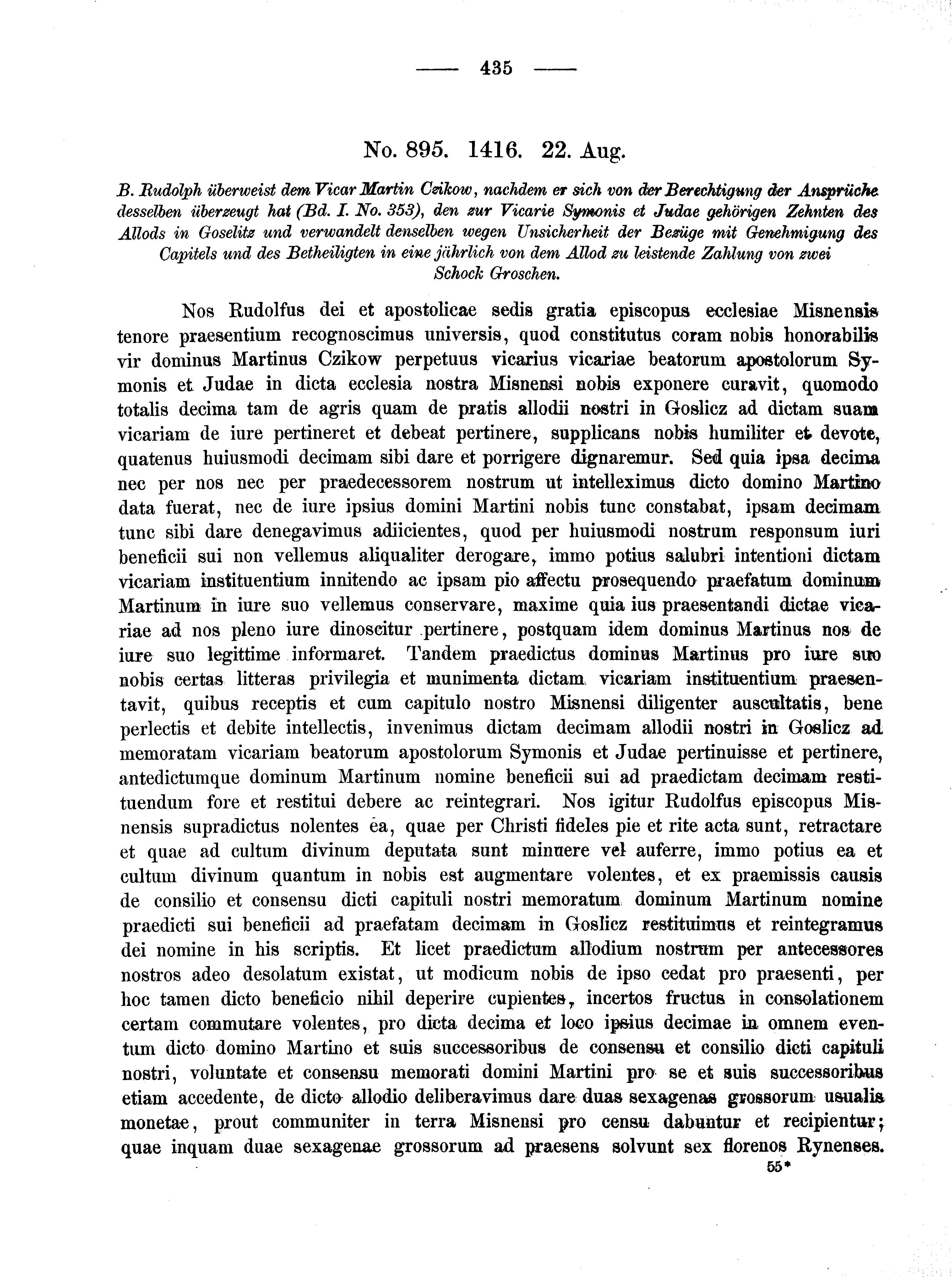Historische Urkunde Seite 435 aus Band cds2_02