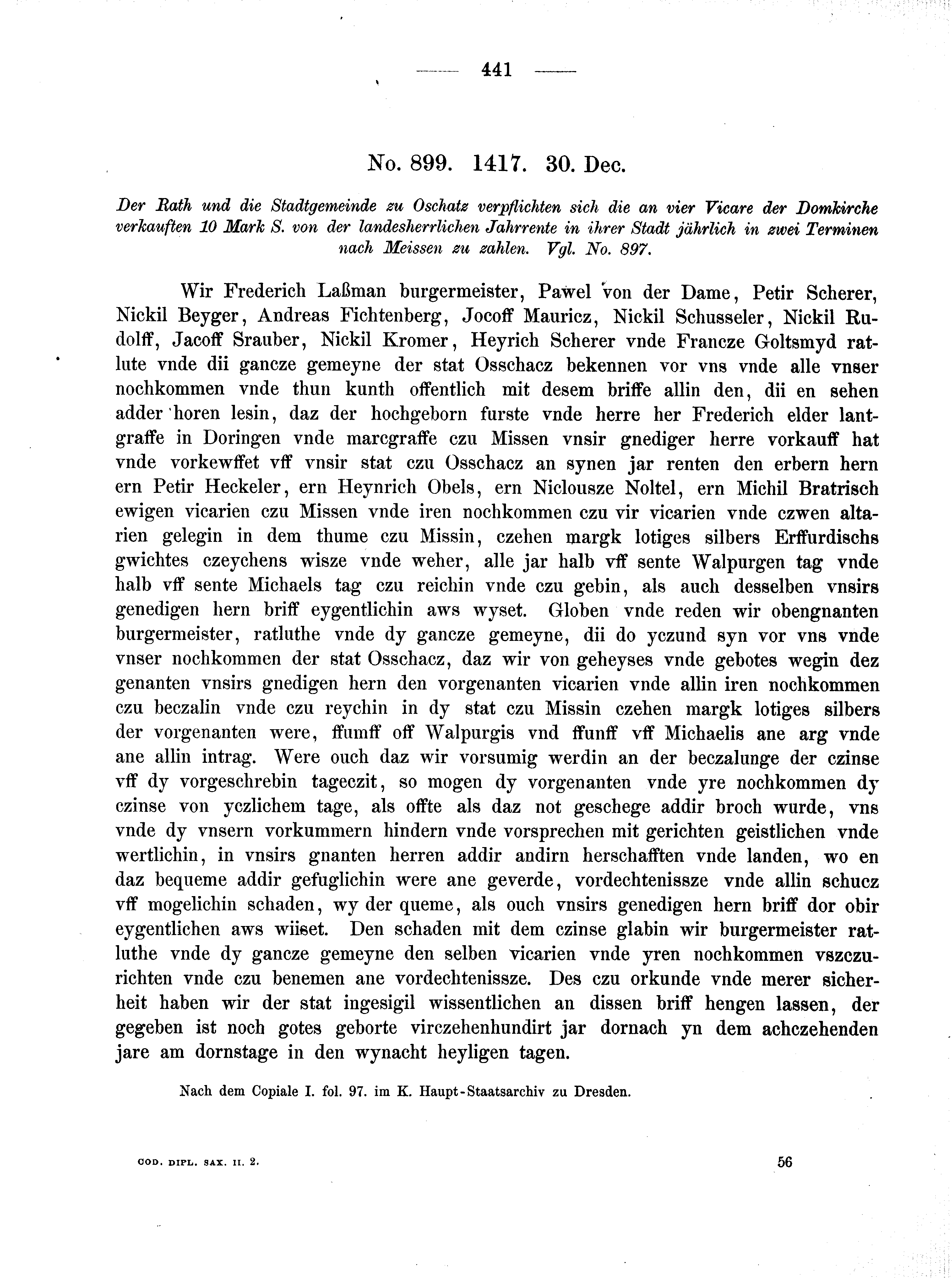 Historische Urkunde Seite 441 aus Band cds2_02