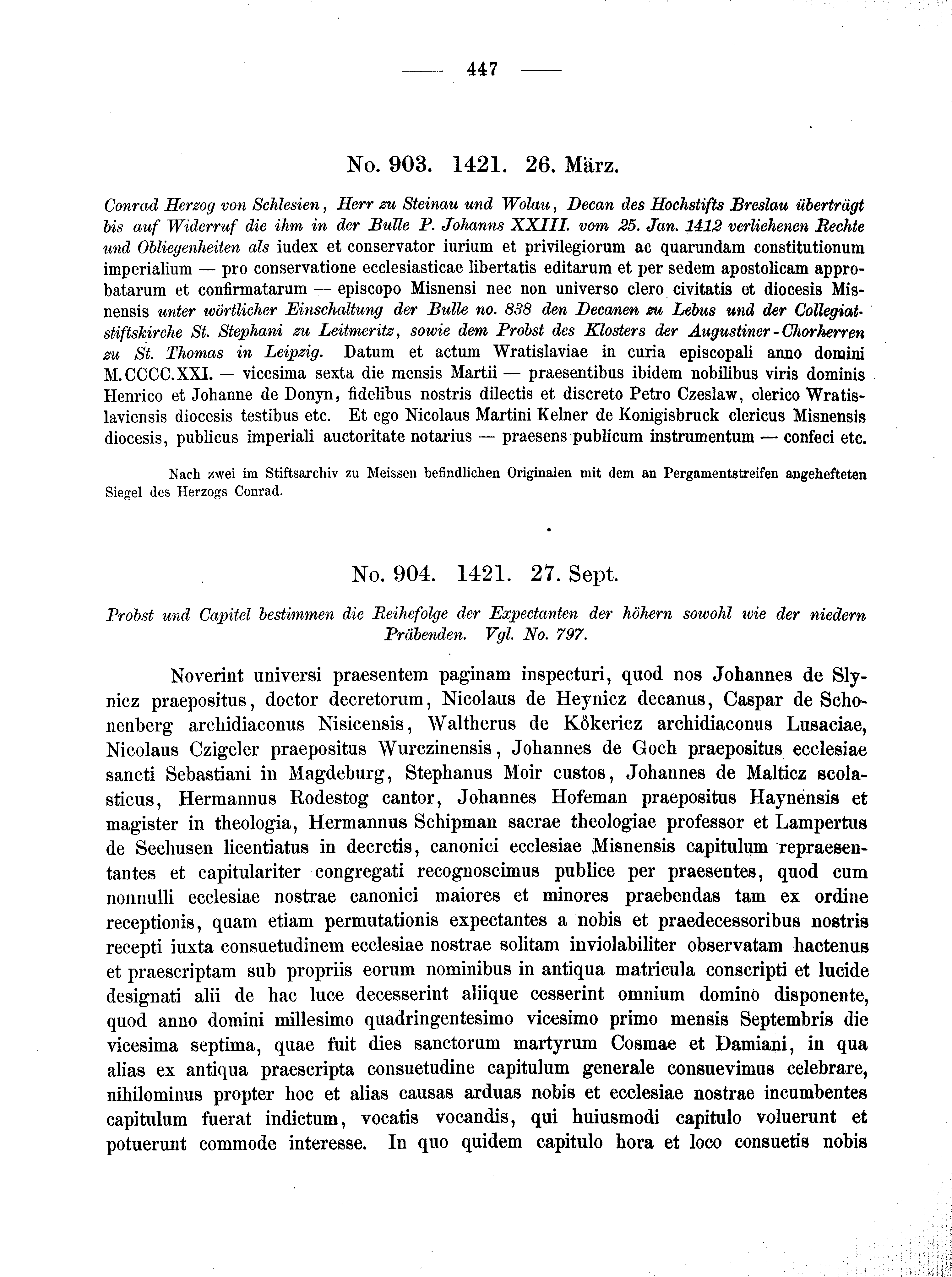 Historische Urkunde Seite 447 aus Band cds2_02