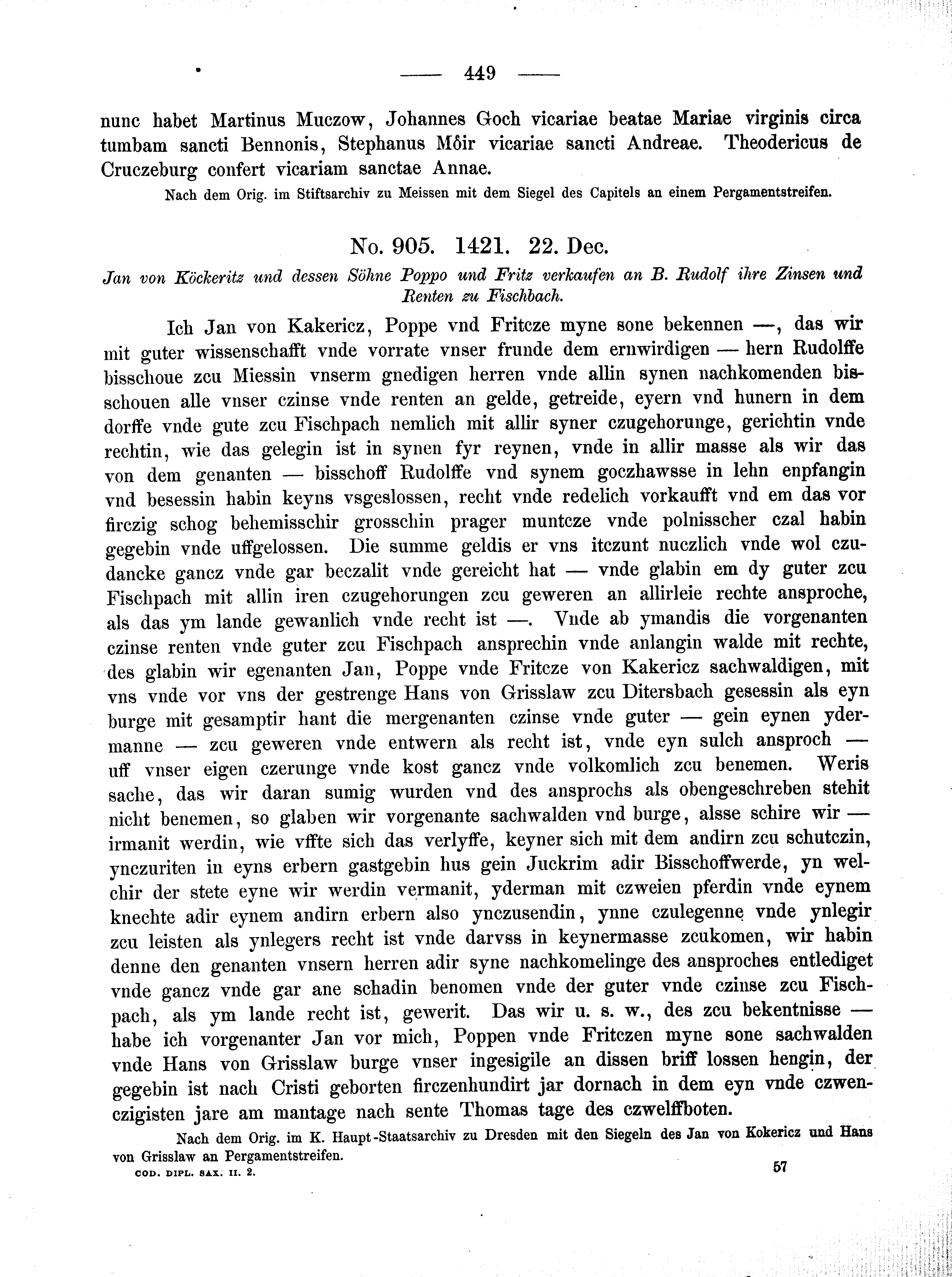 Historische Urkunde Seite 449 aus Band cds2_02