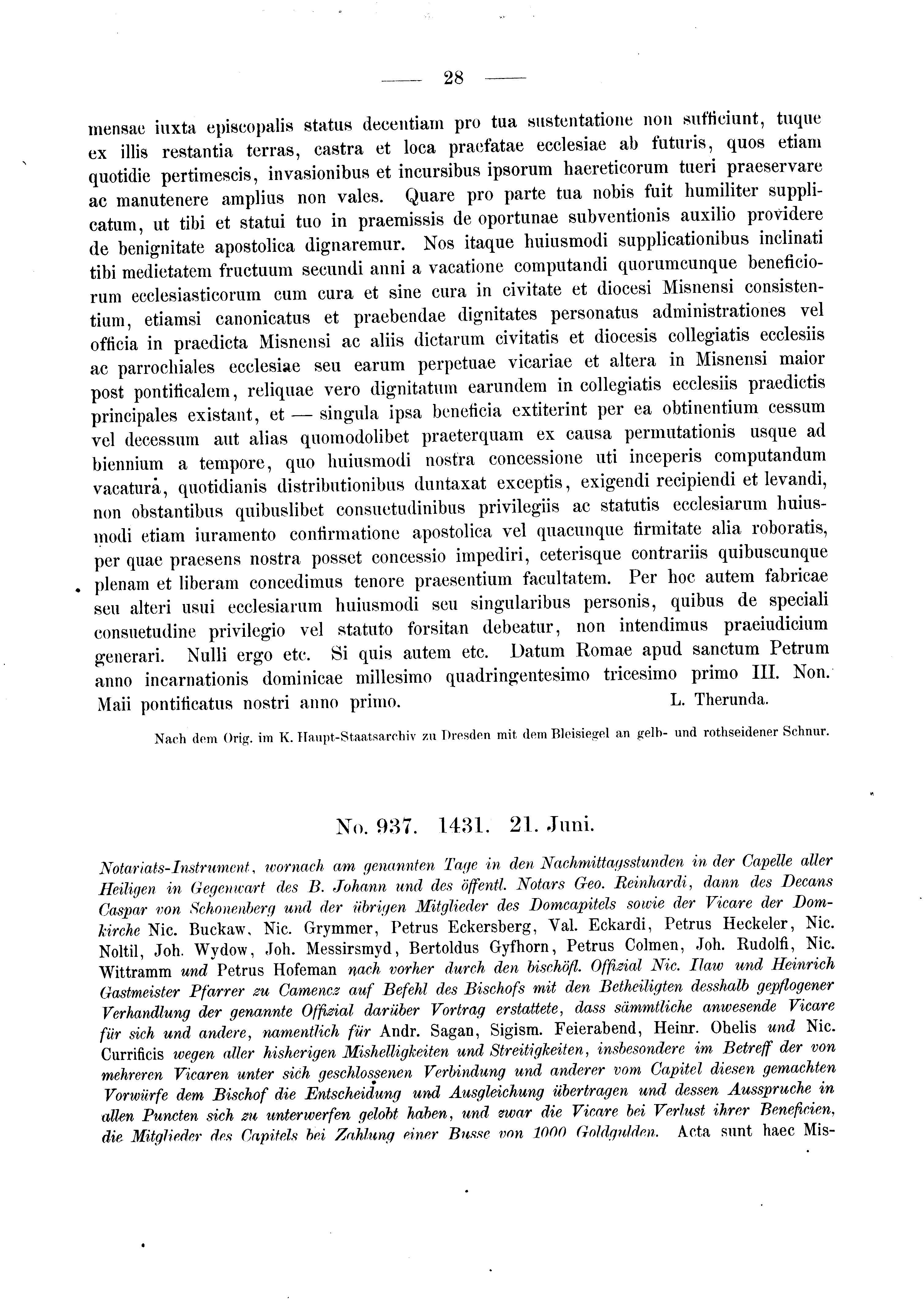 Historische Urkunde Seite 28 aus Band cds2_03